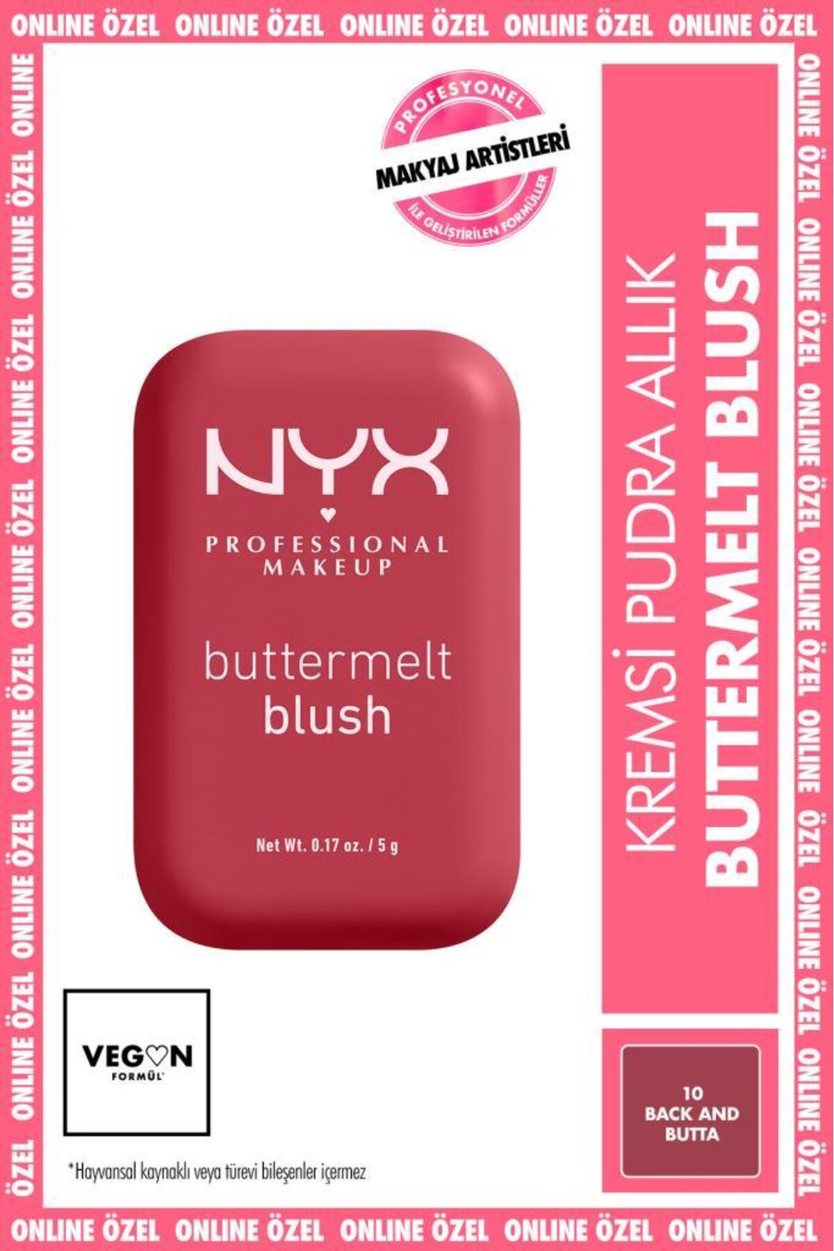NYX Professional Makeup رژگونه کرمی پودری باترملت - 10 عدد پشت و رو — زرشکی NYXBTTRMLTBLSHST