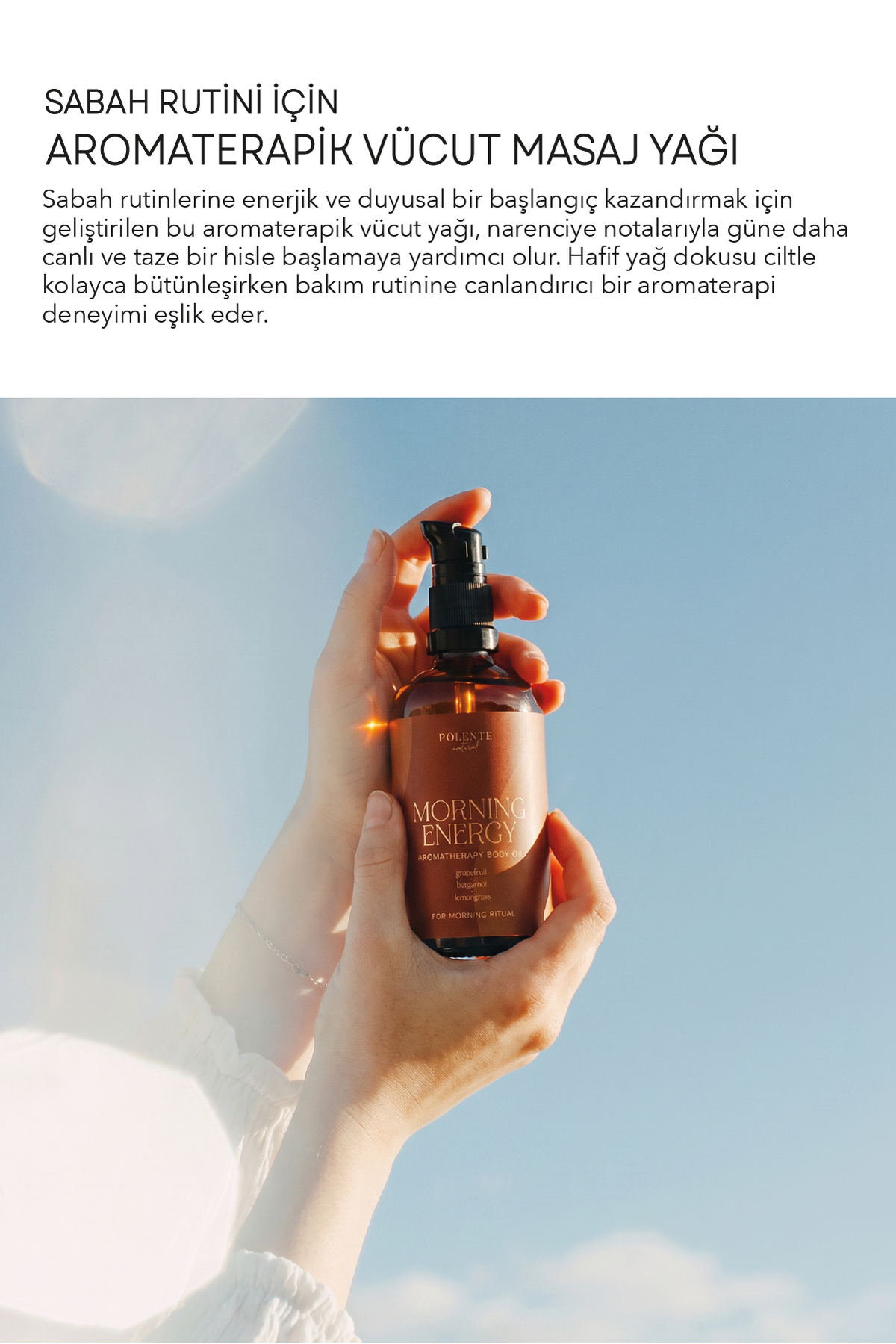 MORNING ENERGY - Sabah Rutini için Aromaterapik Vücut Masaj Yağı (100 ml) — Duyusal Bakım - ENERGY — تصویر 2 از 4