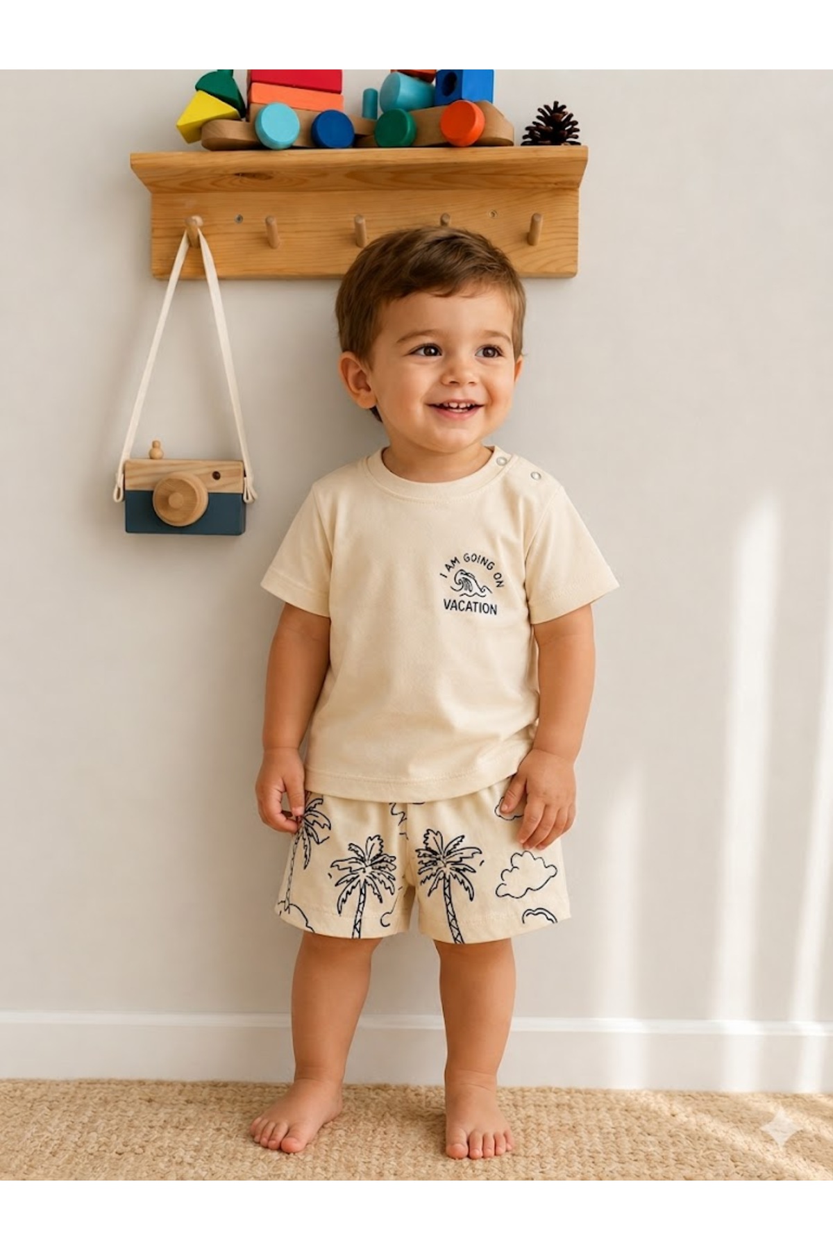 Junies Baby Baby Boy Printed Summer Shorts 2-Piece Set