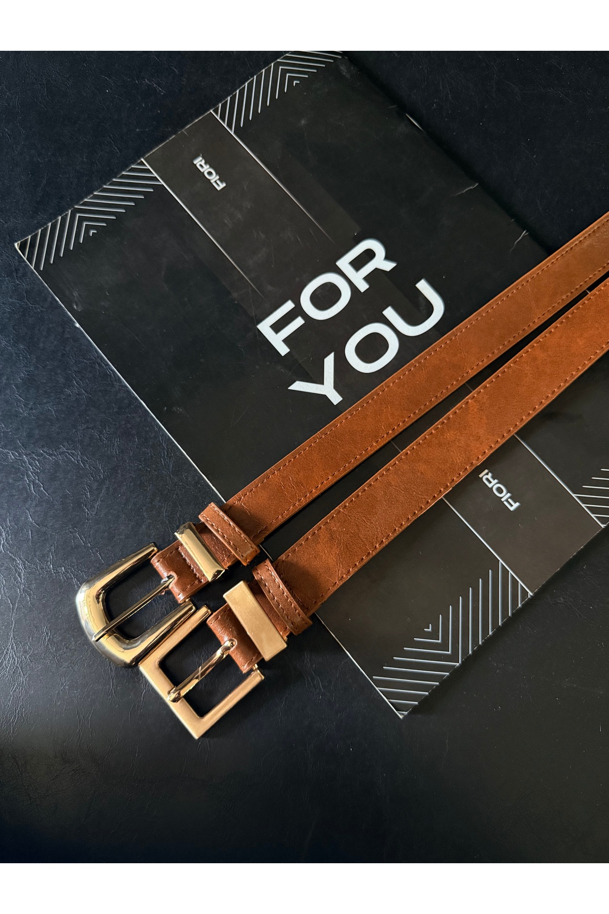 2-piece Women's Bridge Belt with Square Buckle, Trouser Belt, Jacket Belt, Dress Belt