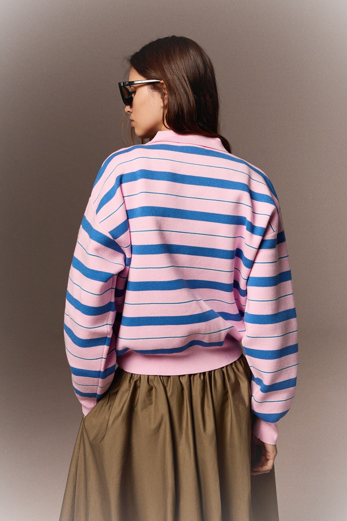 Bershka Oversize polo yaka kazak görsel 3