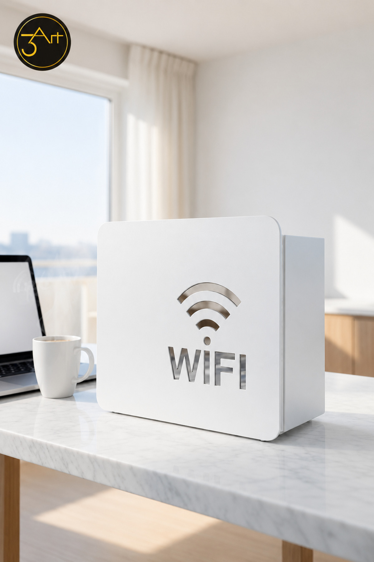 WiFi Modem Concealment Box - Metal Decorative Router Cover - Cable Arrangement Box