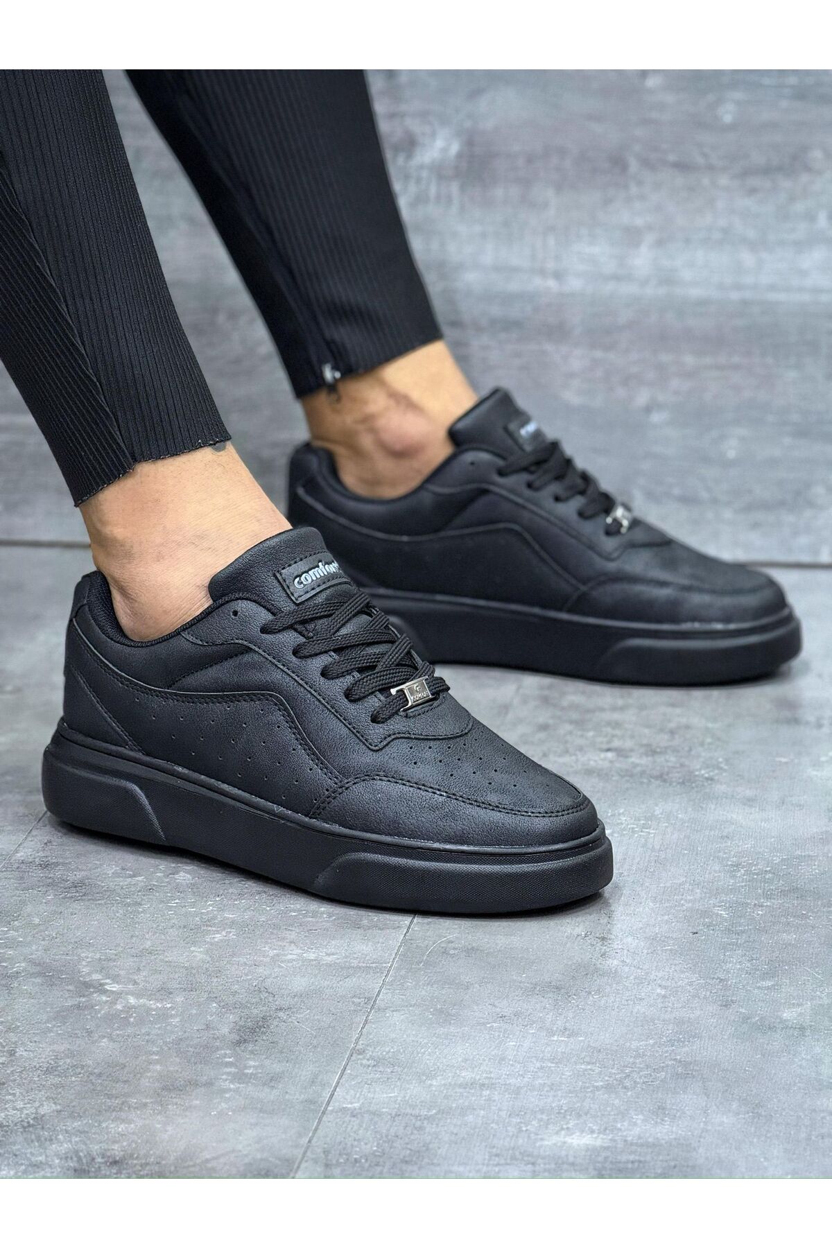 Comfort Ayakkabı Erkek Casual Slip-On Konforlu Sneaker Siyah