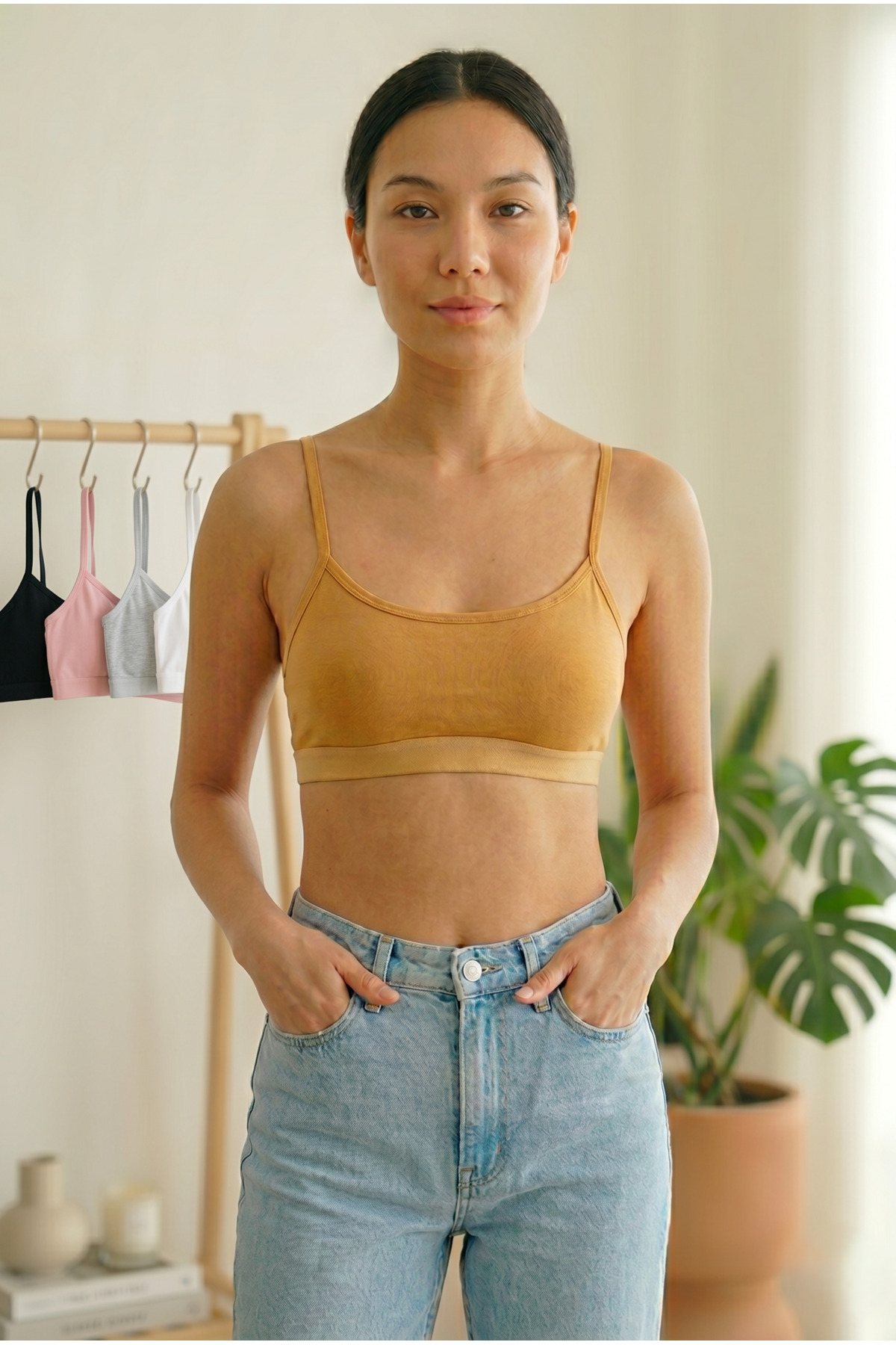 3'lü Set Pedli Pamuklu Bralet - Telsiz İnce Askılı Uyku ve Günlük Konfor Sporcu Büstiyeri — görsel 2