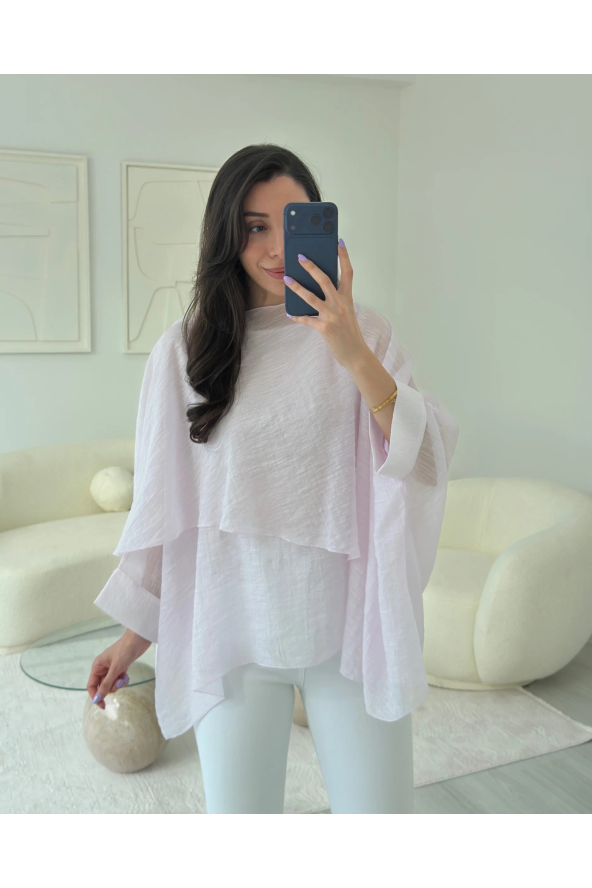 My Blog Candy Pink Flying Cape Blouse - 5072