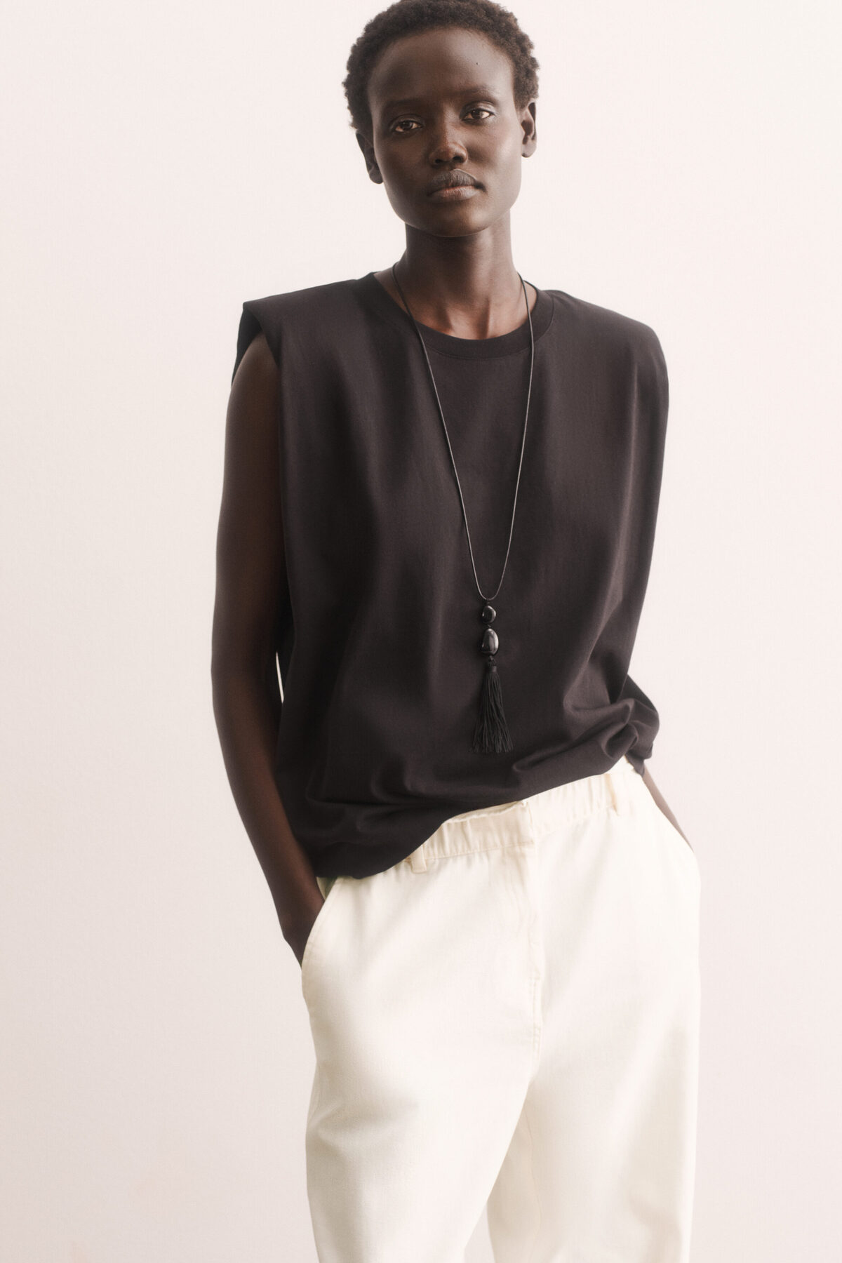 H&M Barrel Paçalı ve Kemerli Pantolon görsel 2