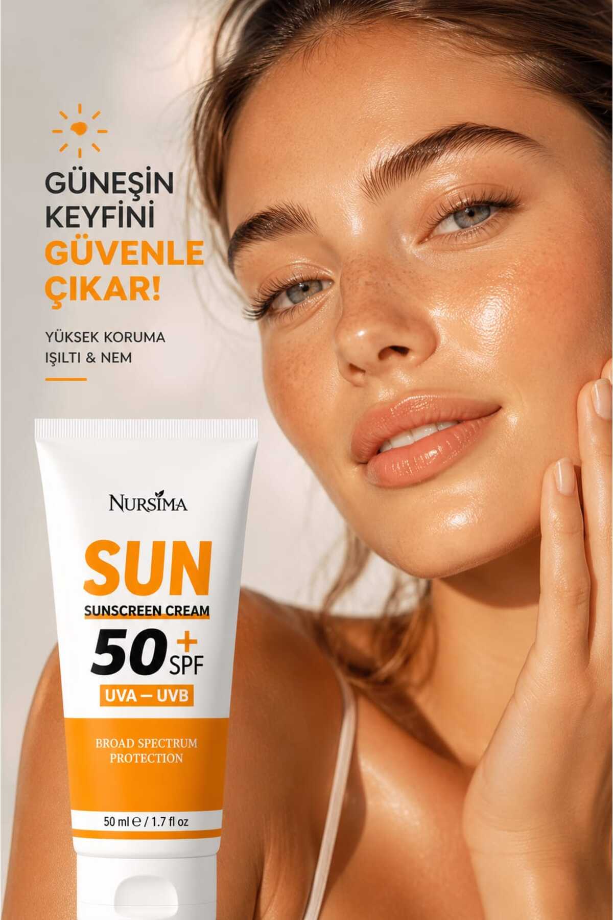 Güneş Kremi +50 SPF Ton Eşitleyici Aydınlık Verici Yoğun Nemlendirici 50 ML — nsgüneş1234 — تصویر 2 از 4