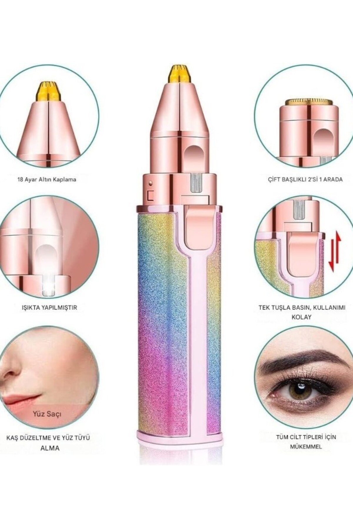 Yeni Hassas Cilt Yüz Epilatörü USB Şarj Edilebilir Hassas Taşınabilir Kalem Epilatör Unisex Vücut Tüylerini Sökücüyor, Yüz Tüyü, Kaş, Bıyık Çene Tıraş Makinesi Led Işıklı Elektrikli Tıraş Makinesi — 7ı6786 — تصویر 2 از 8