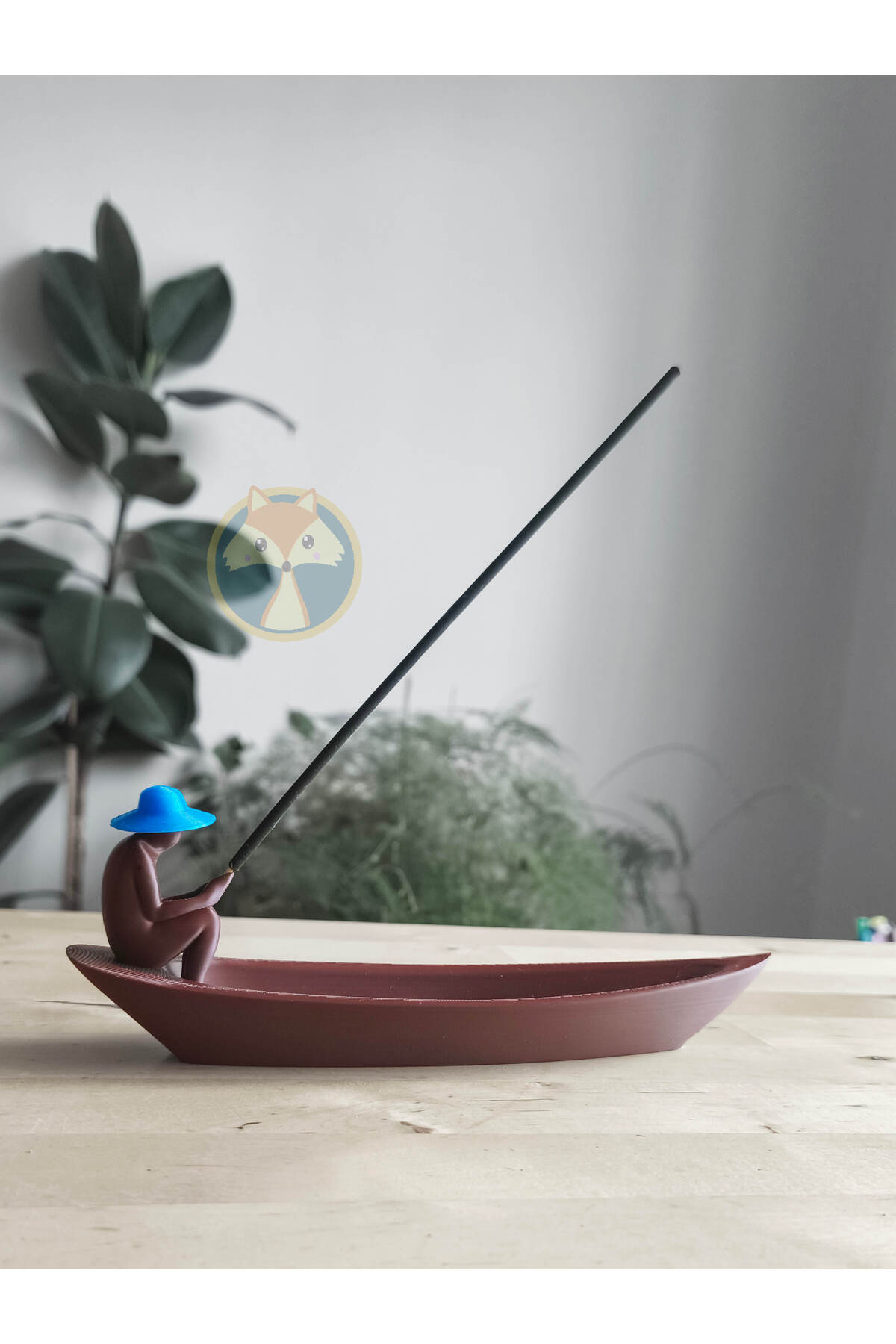 Minimalist Fishing Boat Incense Holder – Modern 3D Printing Decorative Product | 20 cm
