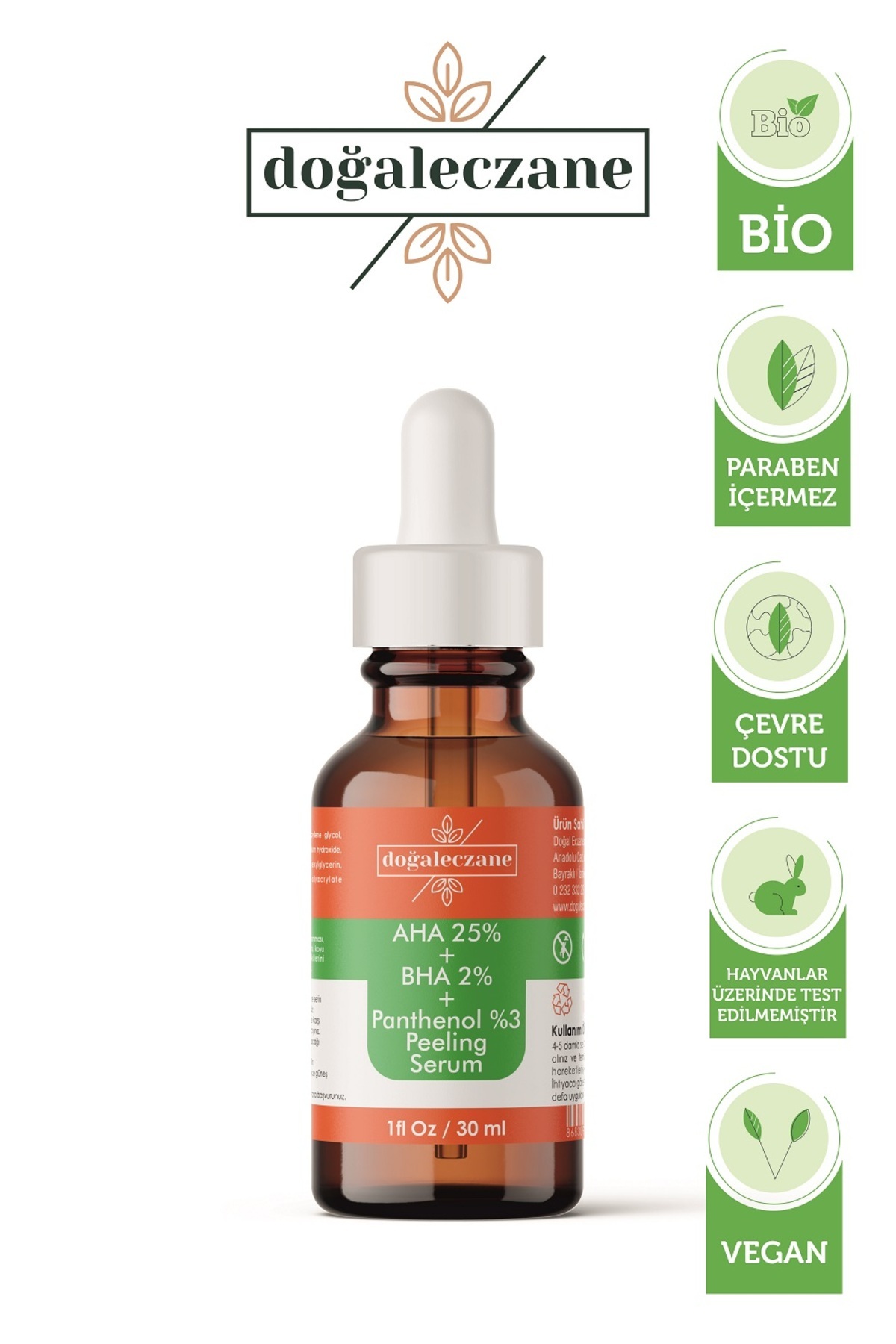 Siyah Nokta Karşıtı Aha %30 + Bha %2 + Panthenol %3 Peeling Cilt Serum 30 ml — DA93993 — تصویر 3 از 4