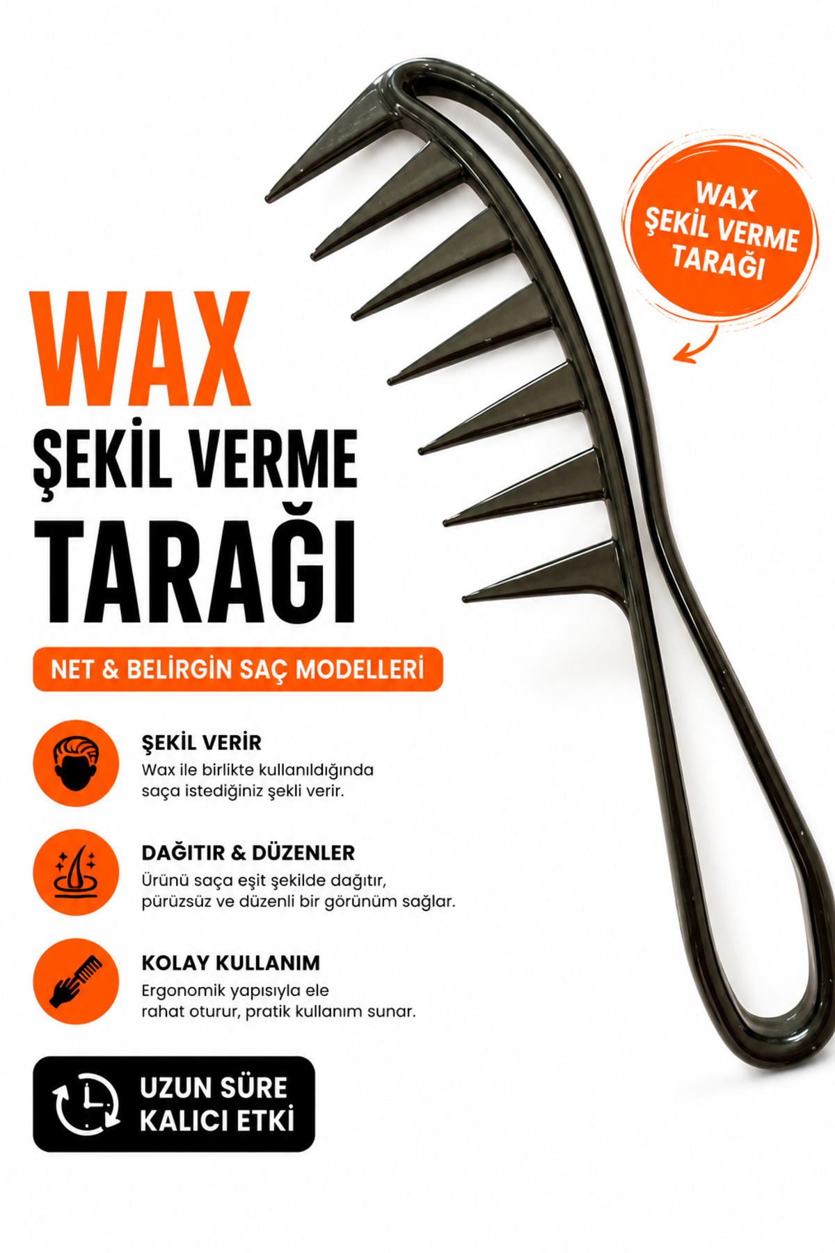 3'lü Saç Bakım Seti Saç Şekillendirici Pudra + Wax Tarağı + Hacim Tarağı — مشکی MTWT001TOZ — تصویر 3 از 4