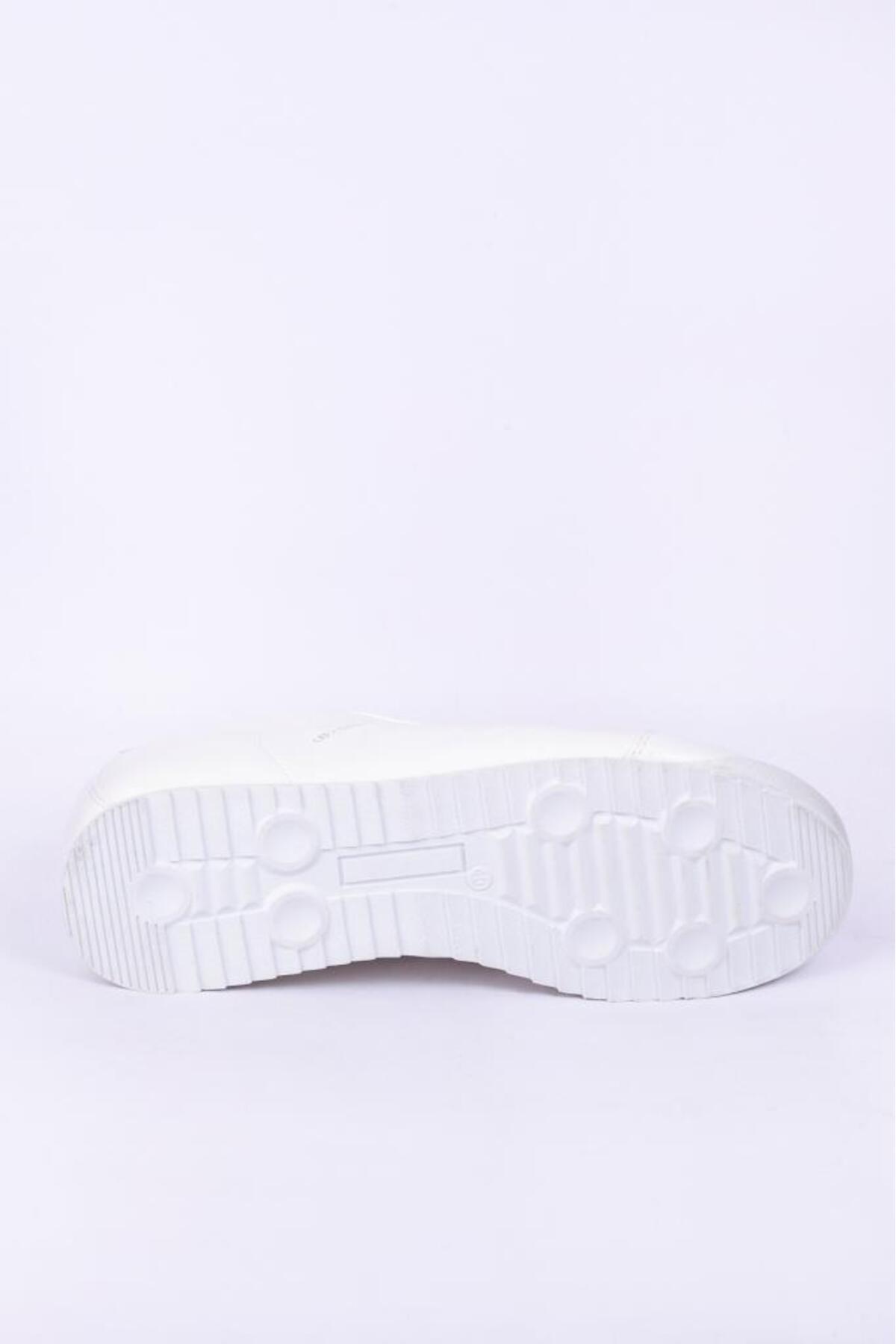 Bestof 061 Unisex Siyah Sneaker Günlük Spor Ayakkabı — سفید ALKA061-3 — تصویر 5 از 5
