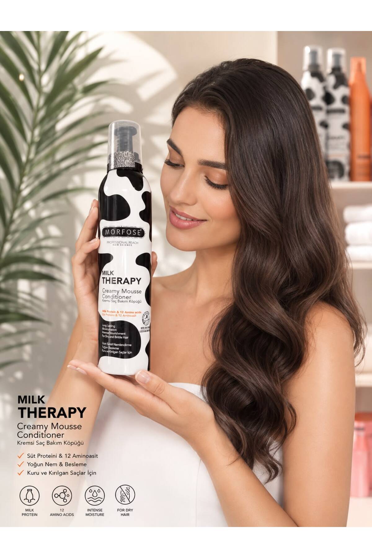 Milk Therapy Creamy Mousse Conditioner 200 ml – Süt Proteinli ve 12 Amino Asitli Durulanmayan Kremsi Saç Bakım Köpüğü — MMTCMC1 — تصویر 2 از 4