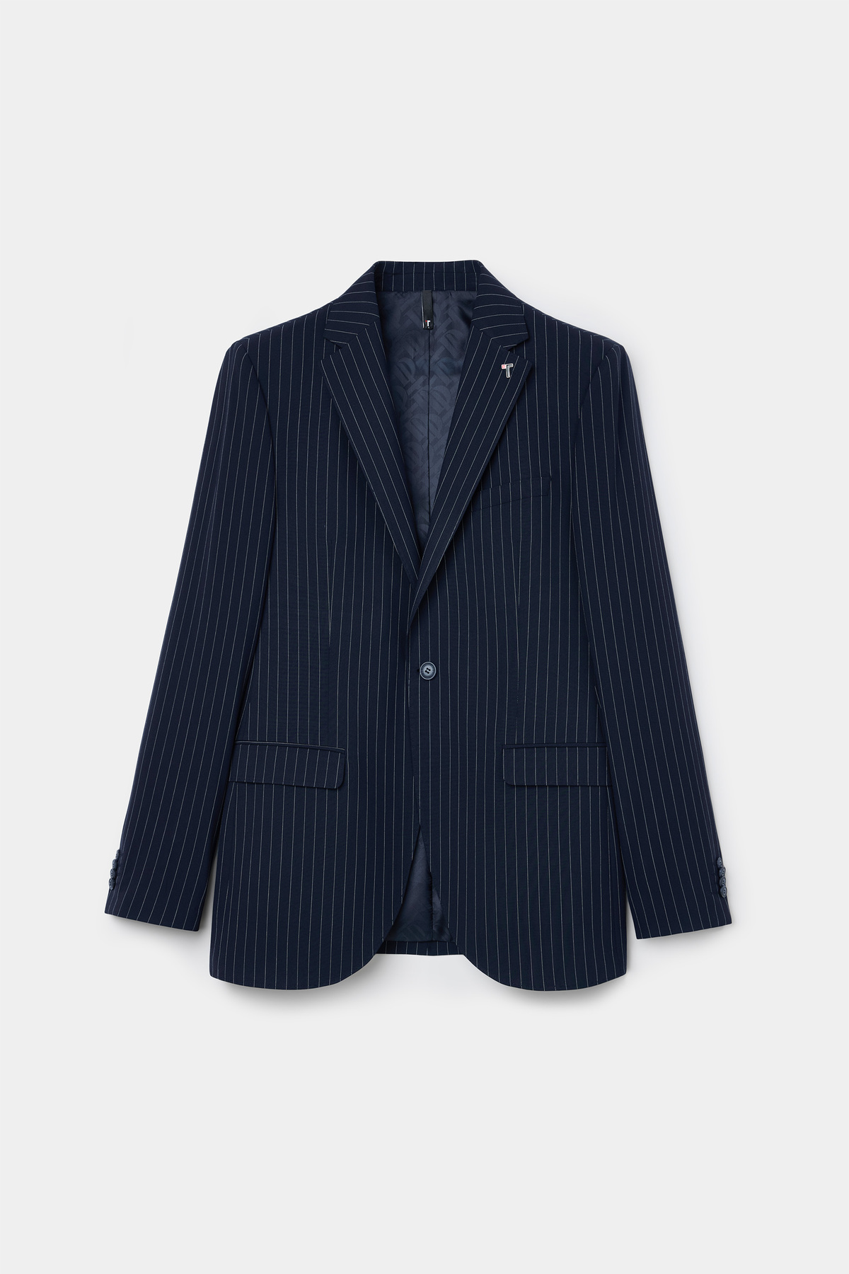 Slim Fit Lacivert Çizgili Takim Elbise — سرمه‌ای 6TF05KV09511M — تصویر 5 از 8