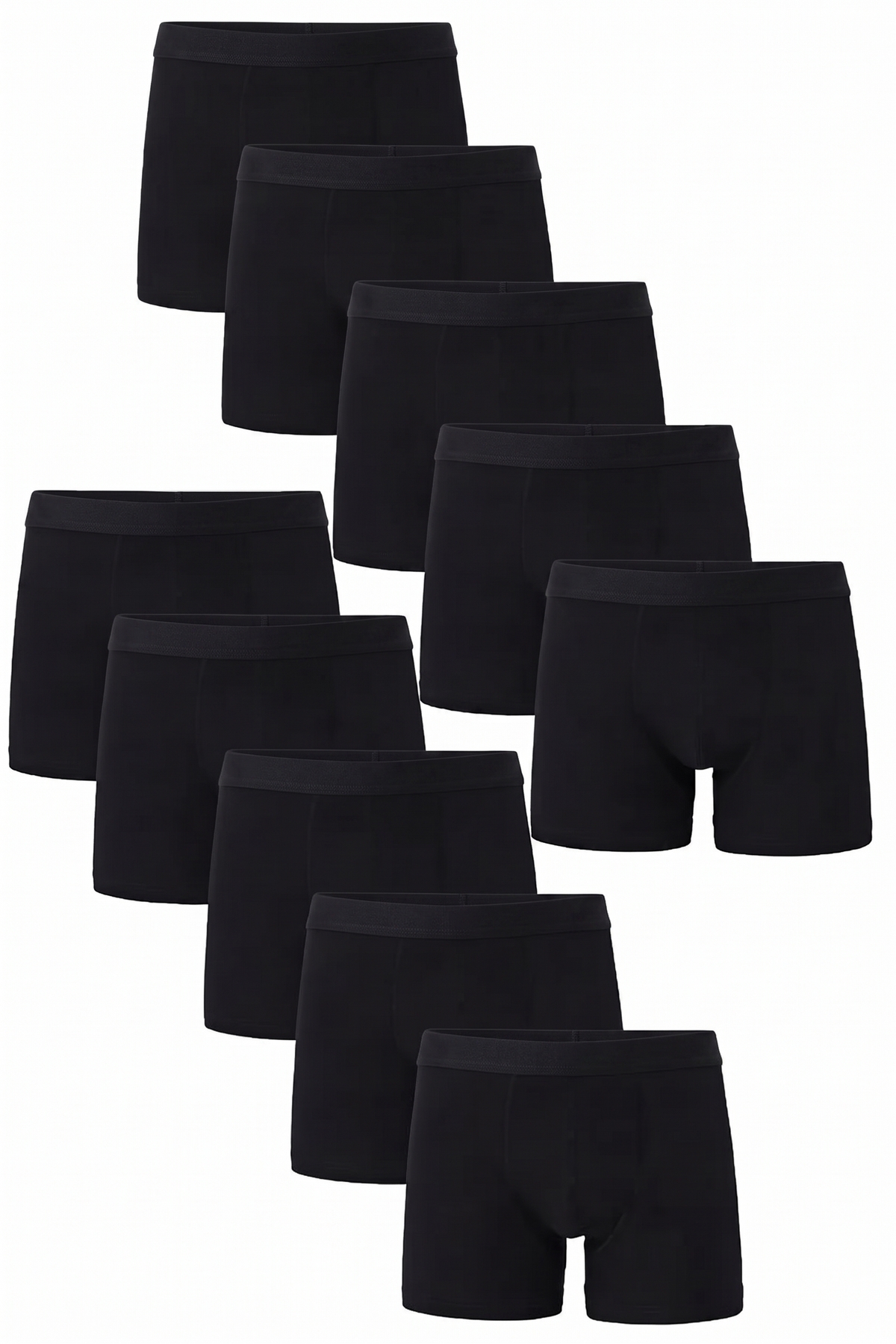 BLACK SWALLOW Erkek 10'lu Fırsat Ürünü Bel Lastikli Ekonomik Paket Likralı Boxer ( 1 BEDEN BUYUK TERCİH EDEBİLİRSİNİZ)-SM