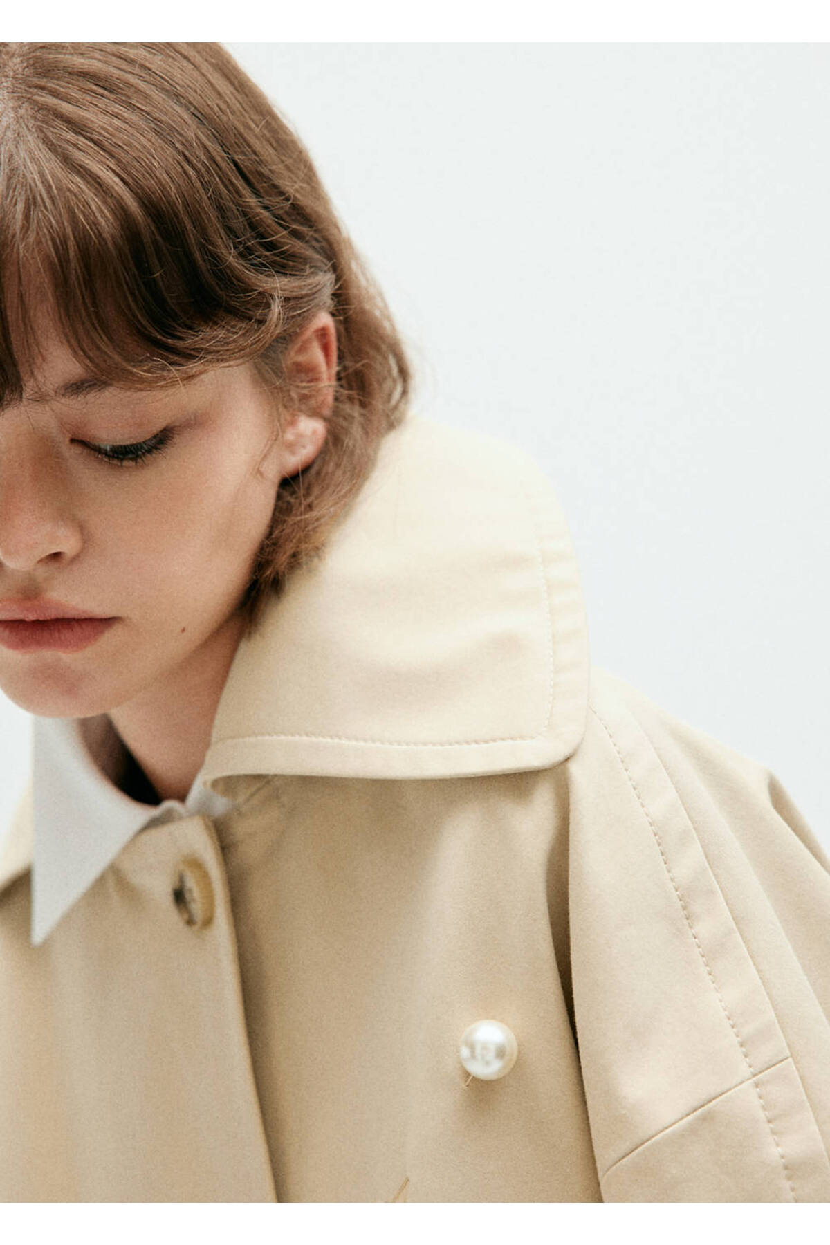 MANGO Woman Mumlu kısa trençkot görsel 6