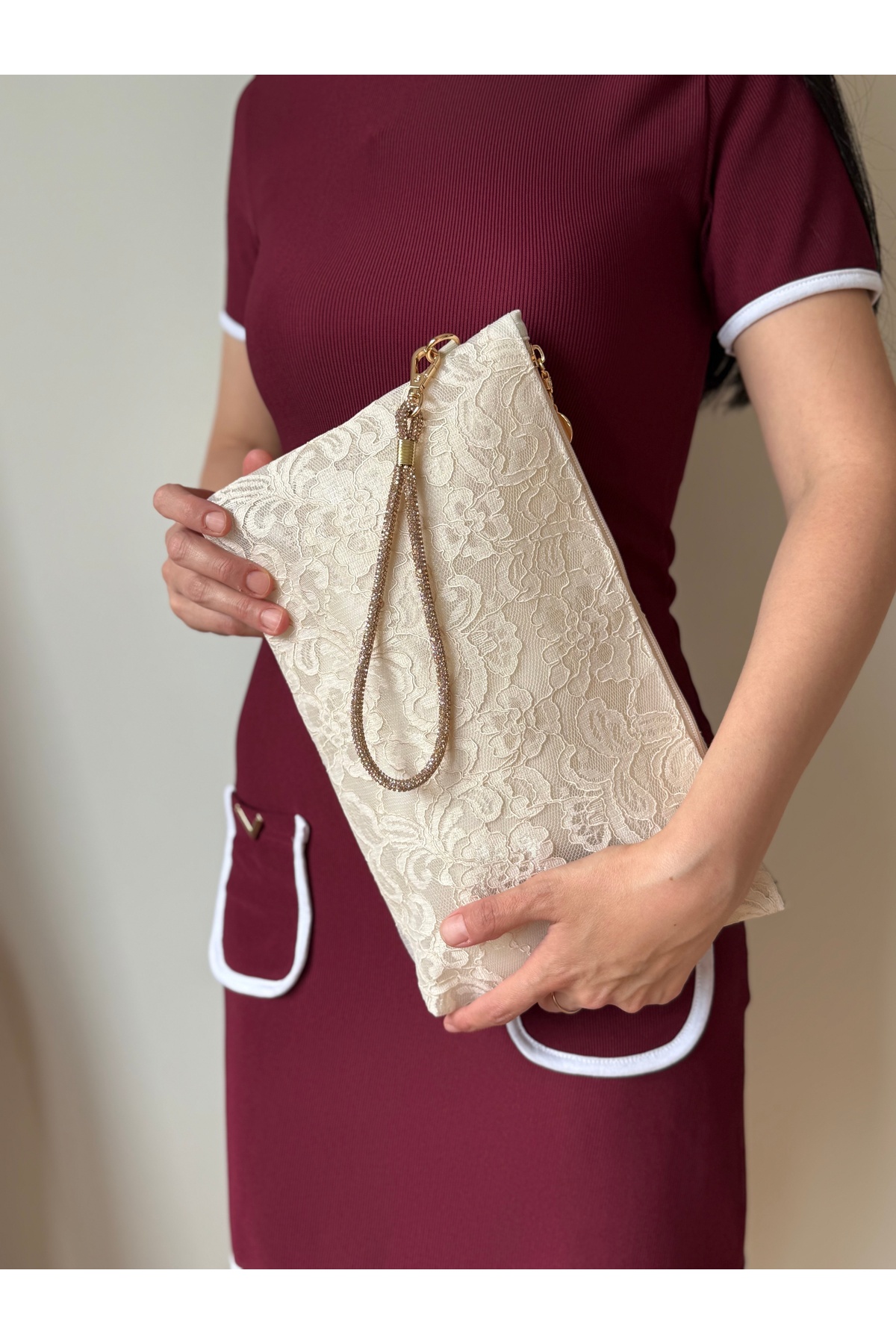 lalettobags Kadın Güpürlü Portföy & Gelin Çanta görsel 3