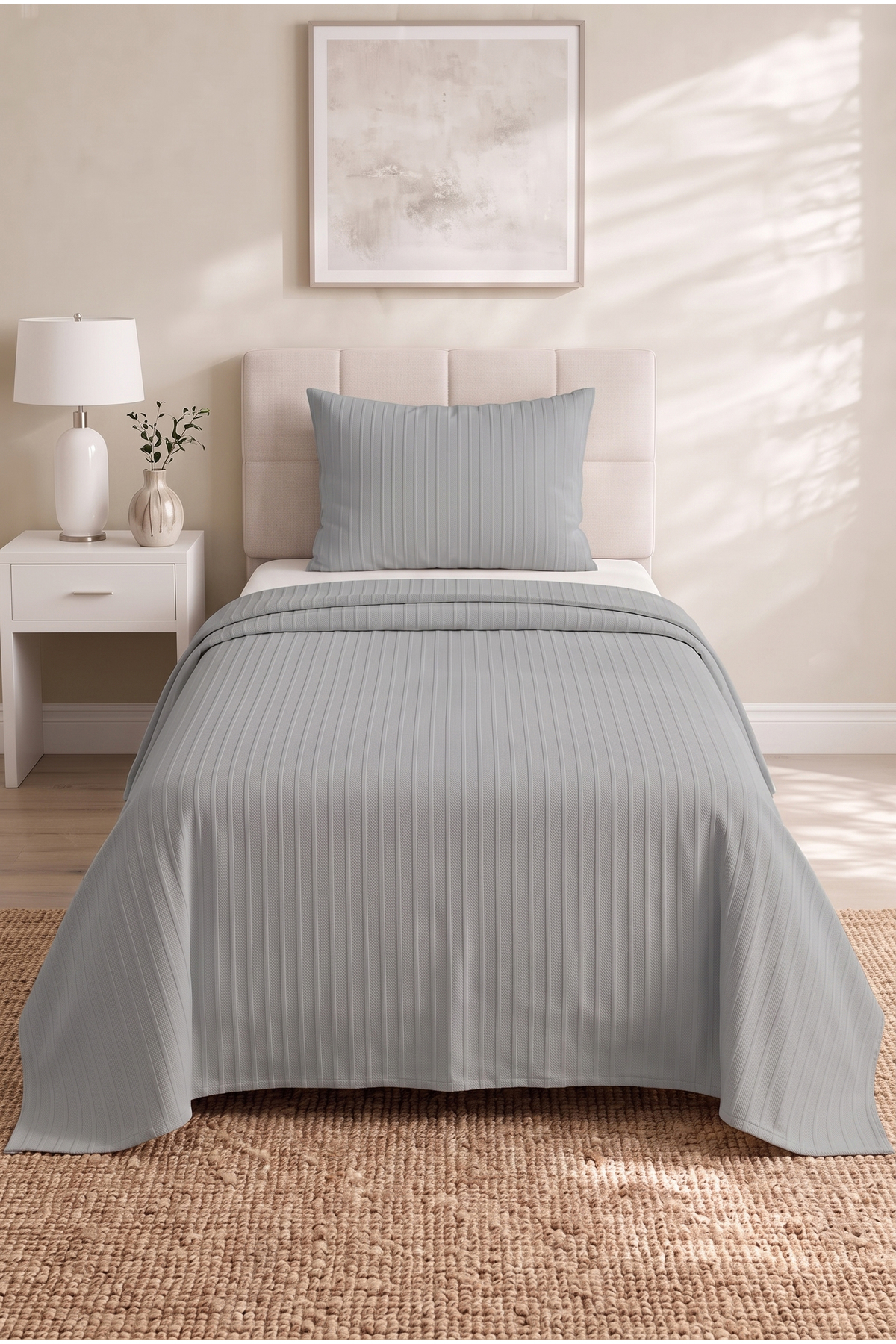 Bodrum Single Summer Quilting | Single Bedspread | Summer Cover | 100% Cotton | 160 x 230 cm