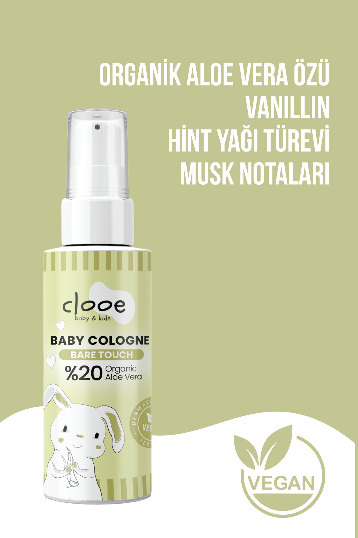 3'lü Bebek Kolonyası Bare Touch 40 ml - Hafif ve Ferah Notalı - Organik Aloe Vera Özlü — PKA056 — تصویر 3 از 4