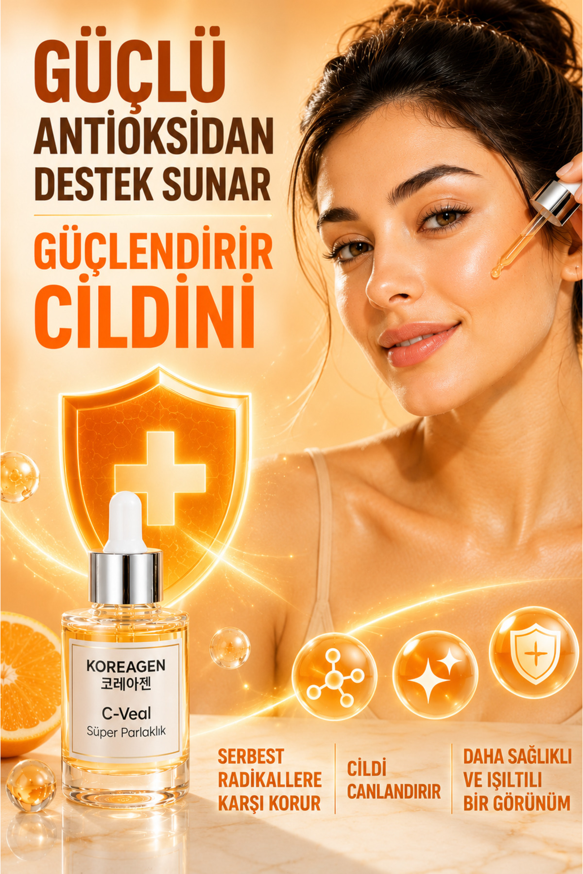 C-Veal C Vitamini Serum Leke Karşıtı Serum Antioksidan Serum Cilt Tonu Eşitleyici Yüz Bakım Serumu 30 ml — cveal-01 — تصویر 5 از 5
