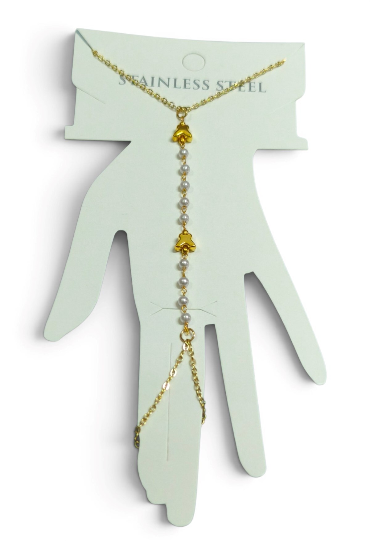 X-Lady Accessories Altın Renk Kelebek Sıralı İnci Çelik Şahmeran - 3904 görsel 3