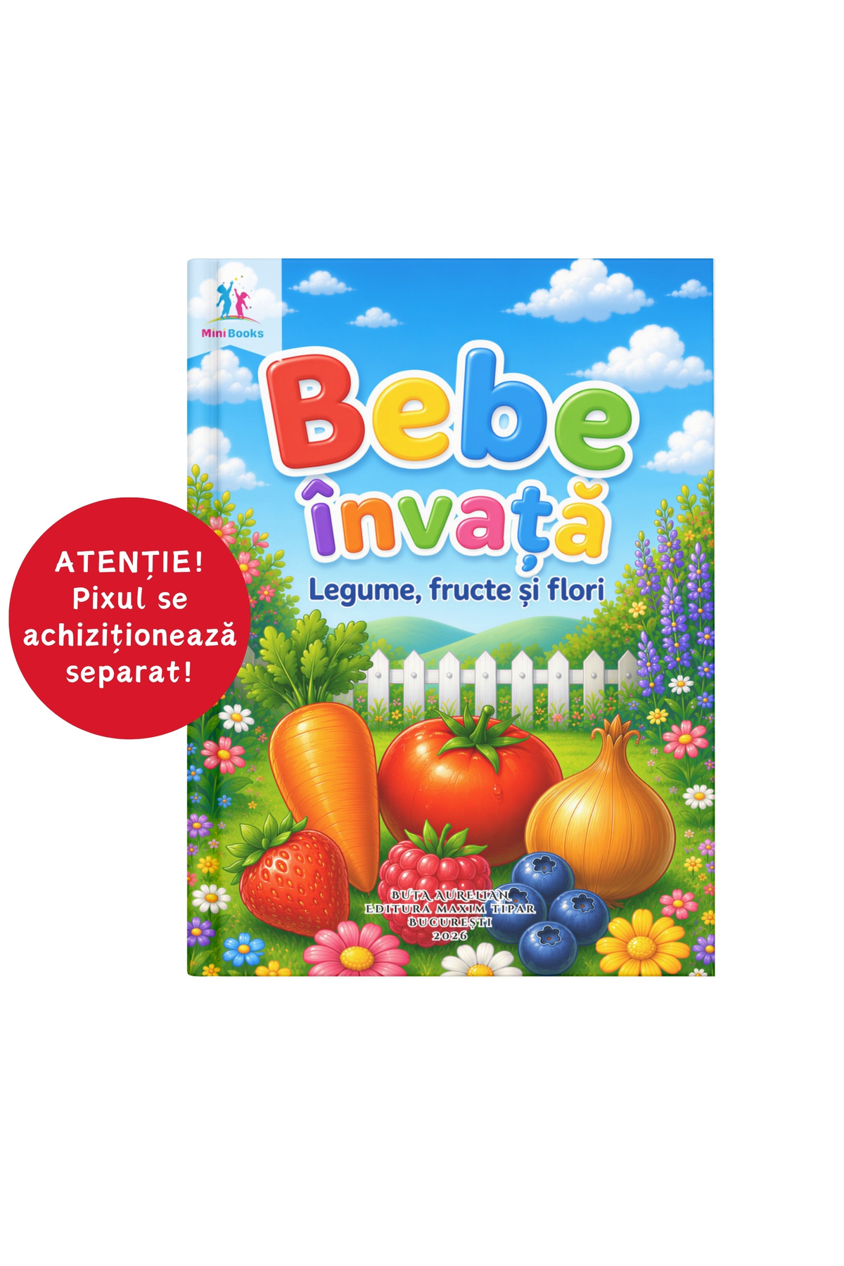 minibooks Bebe învață legume, fructe și flori – Carte interactivă cu sunete, ...