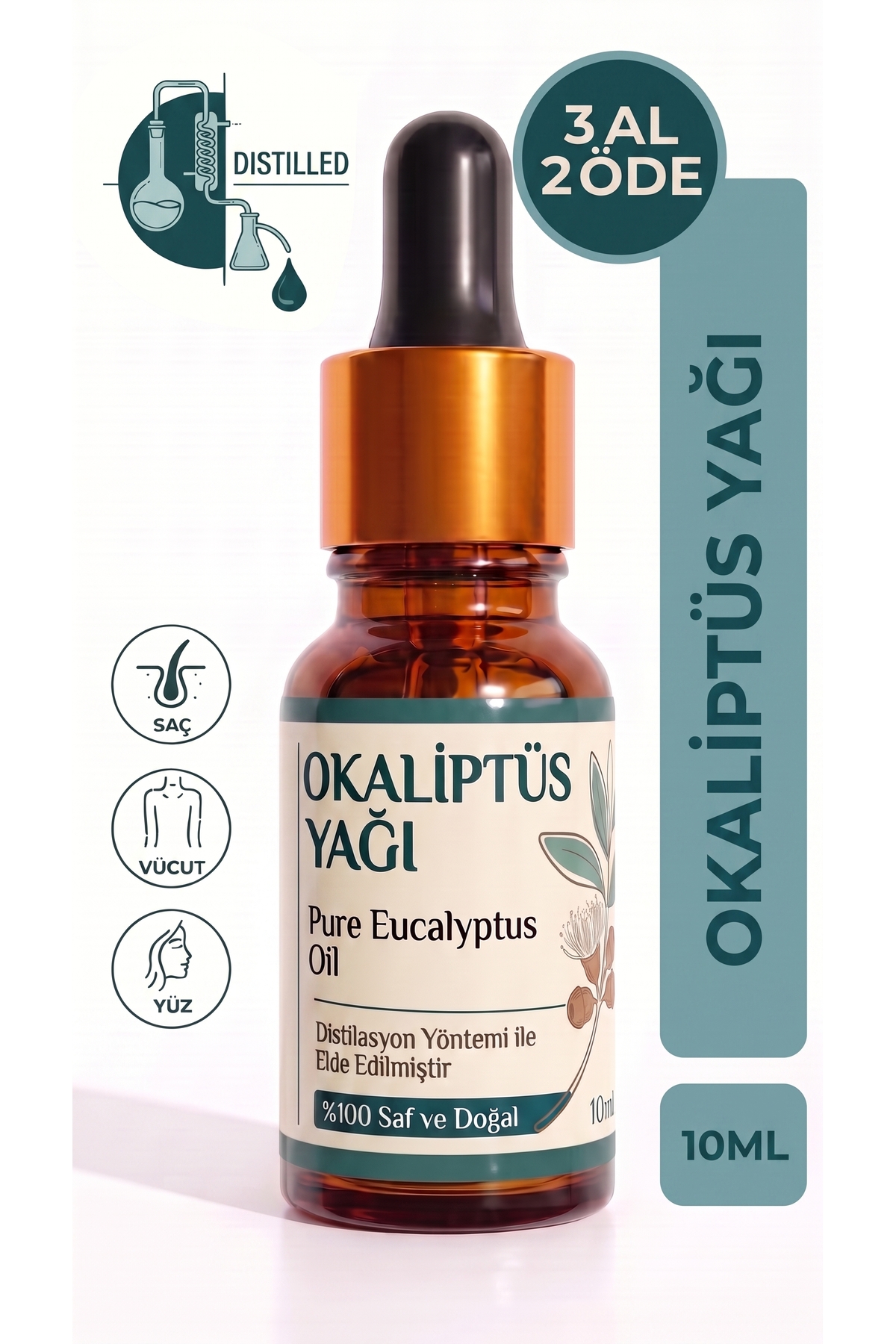 Okaliptus Uçucu Yağı 10 ml / %100 Saf Ve Doğal / Eucalyptus Oil — A1-Okaliptus-yag-10