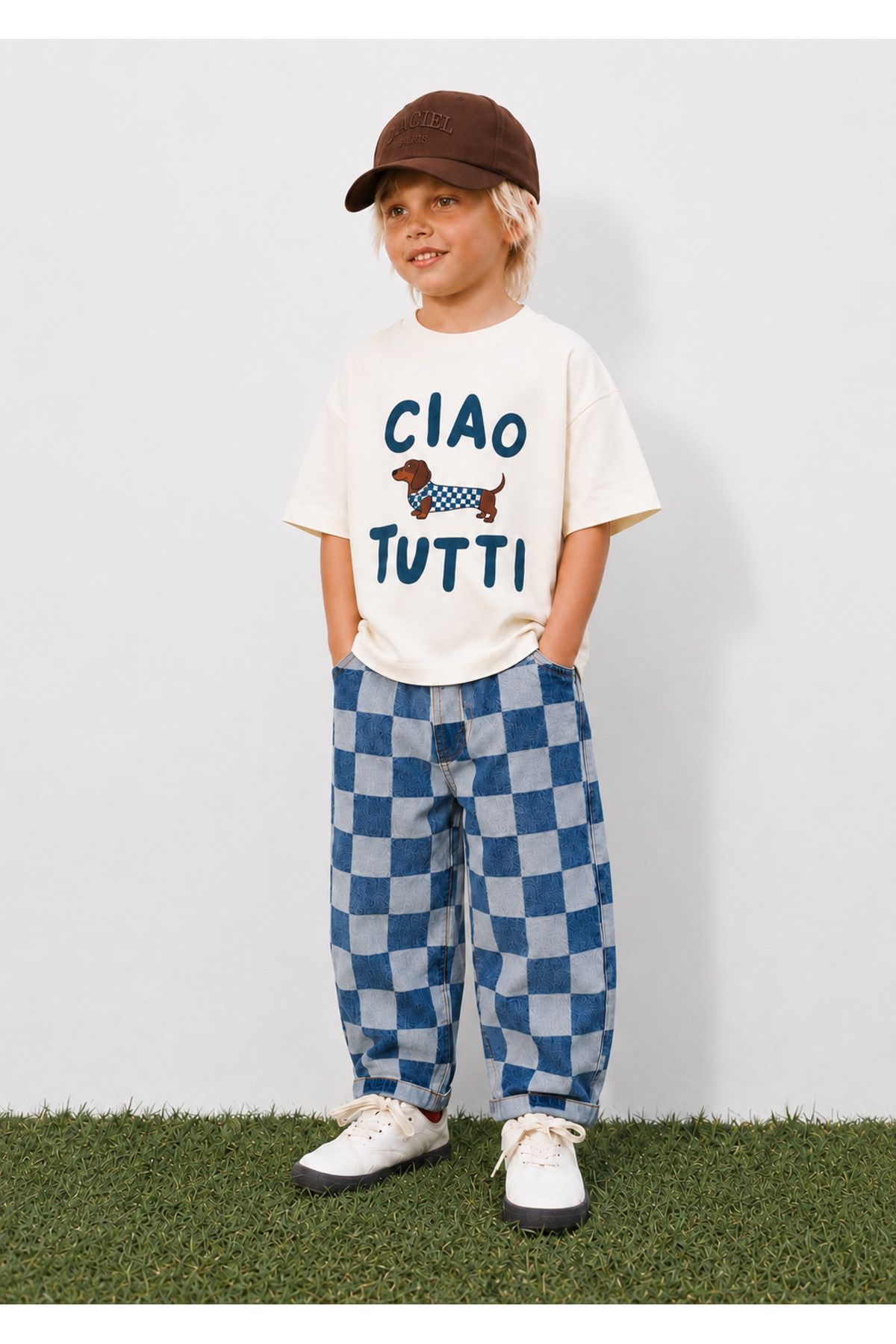 hety Boy's 3-Piece Combination Set (Hat + T-Shirt + Pants)