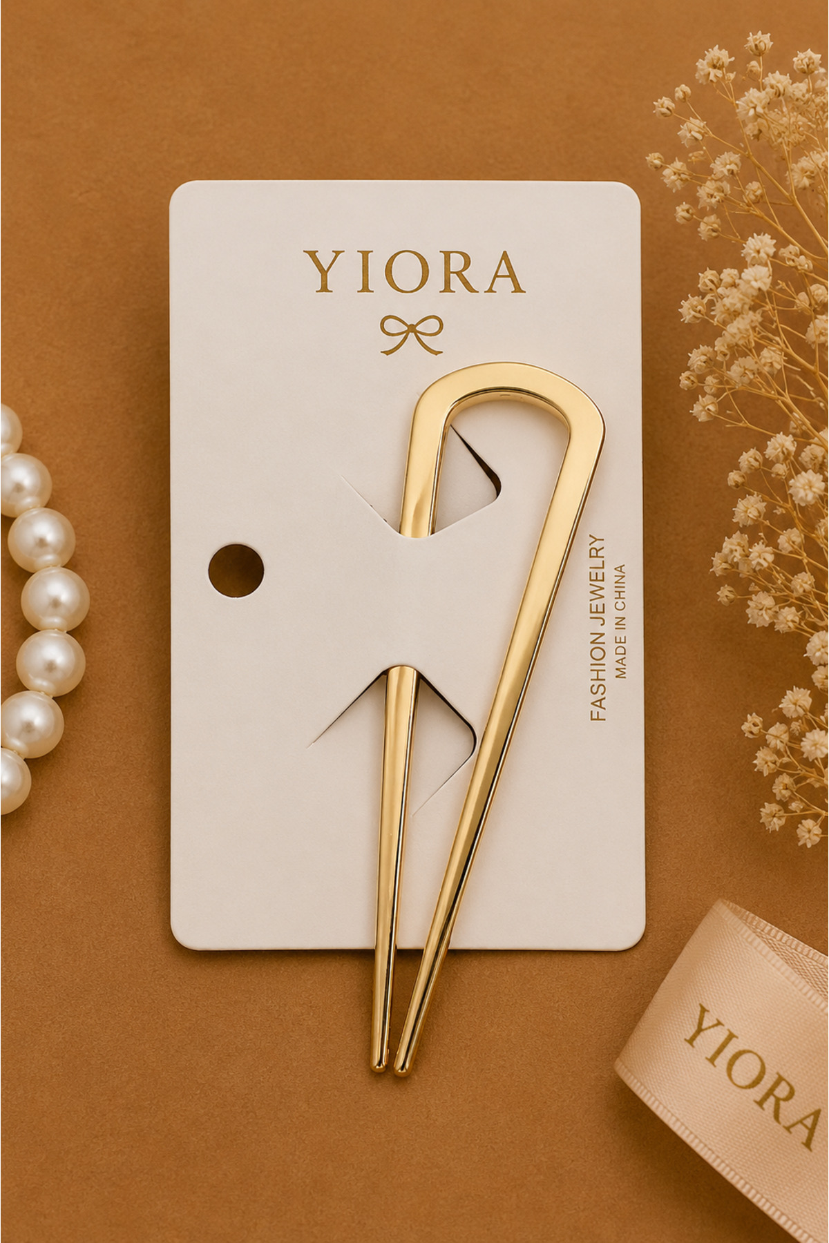 yiora Kadın Premium Metal Fransız HandMade U Model Topuz Tokası