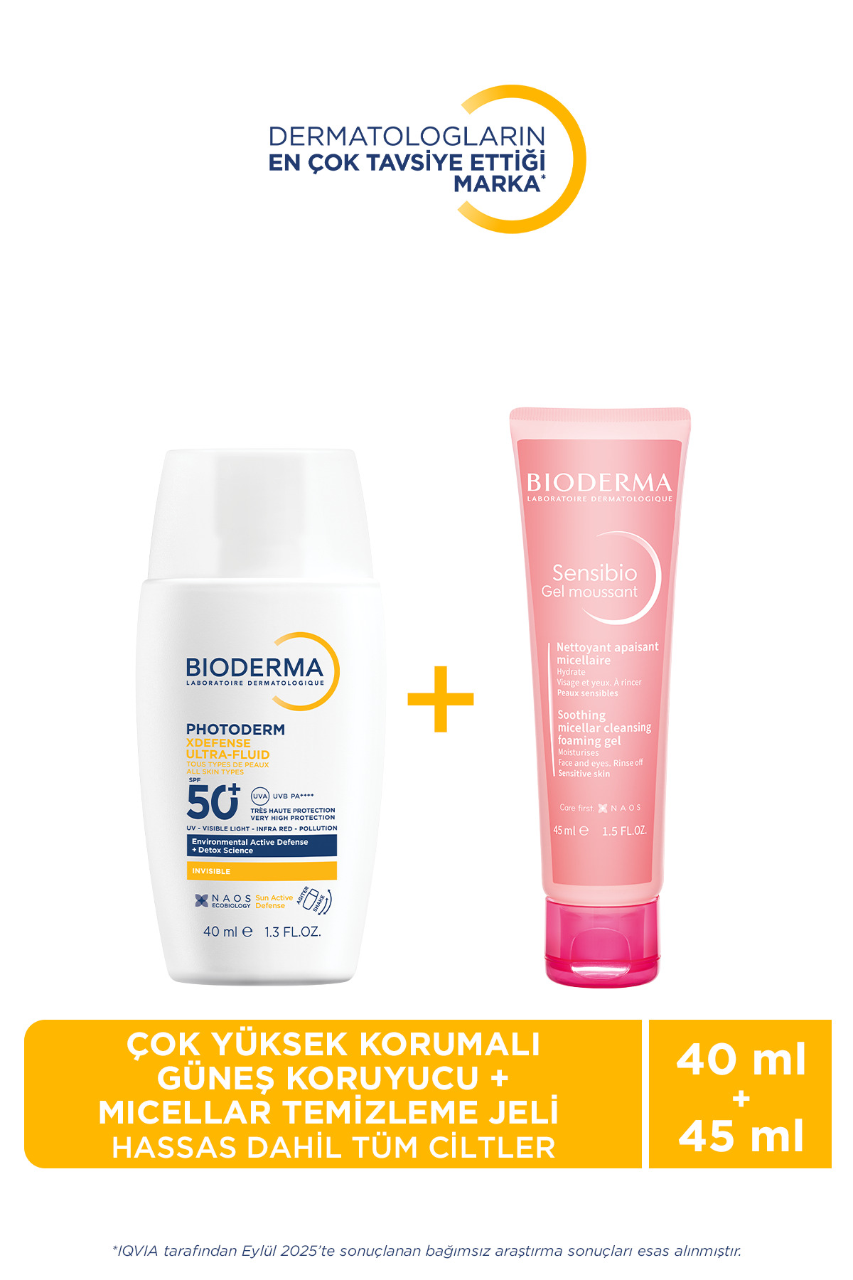 Bioderma Hassas ve Tüm Ciltler İçin Photoderm XDefense Güneş Kremi & Sensibio Foaming Gel Yüz Temizleme Jeli — 1006671011