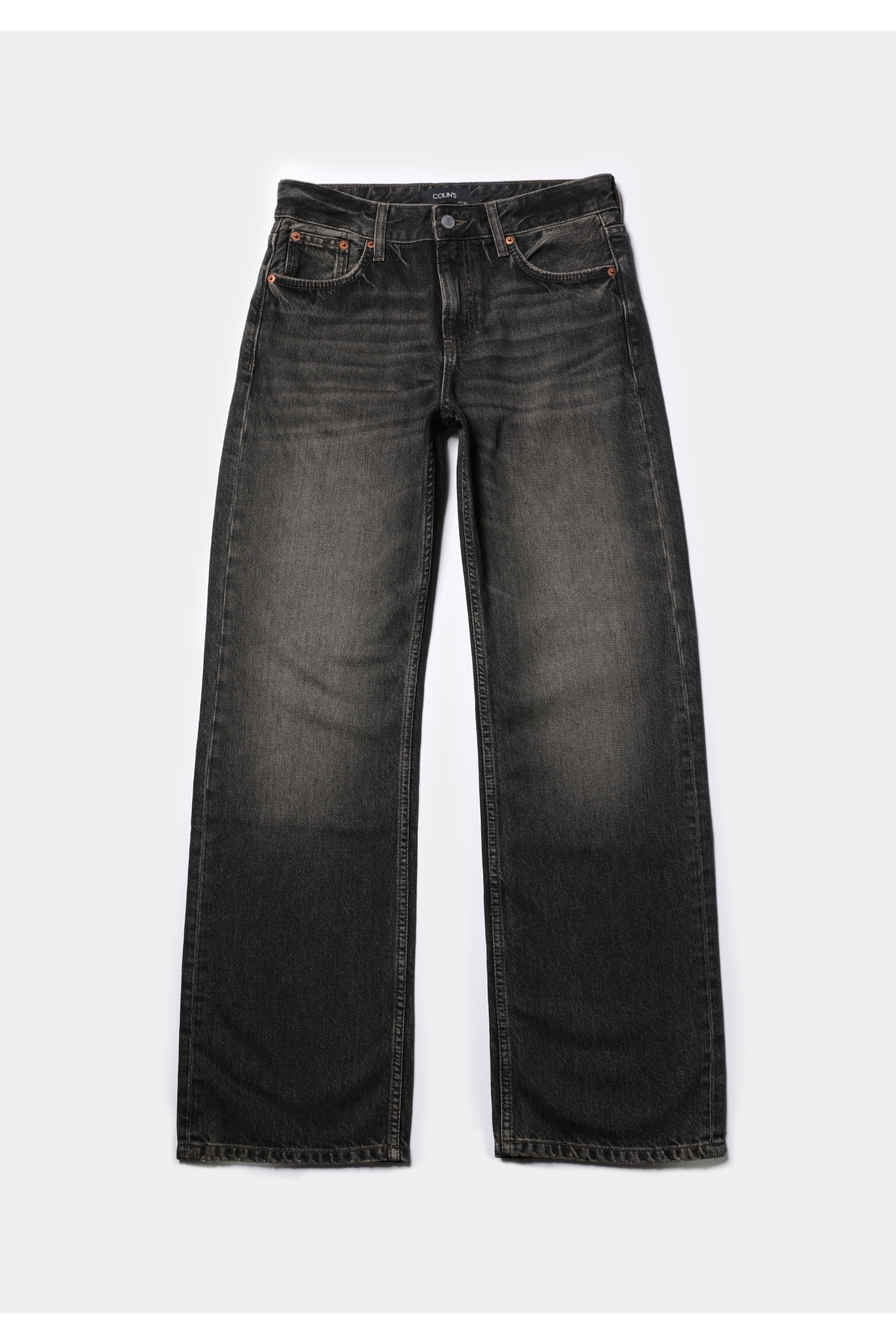 Straight Fit Kadın Siyah Jean Pantolon