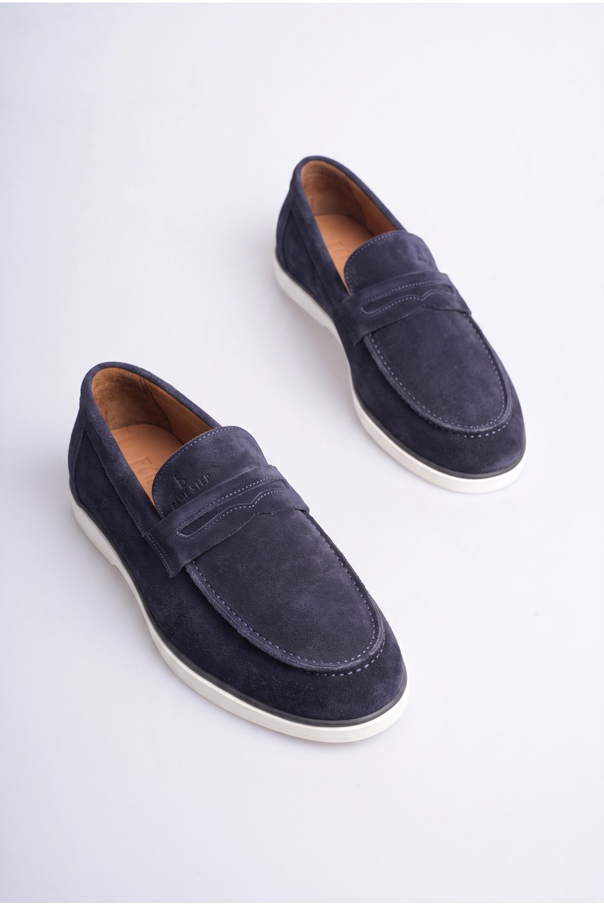 Fame Step Hakiki Deri Erkek Lacivert Loafer Ayakkabı Süet Günlük Rahat Casual Mokasen Siena görsel 3