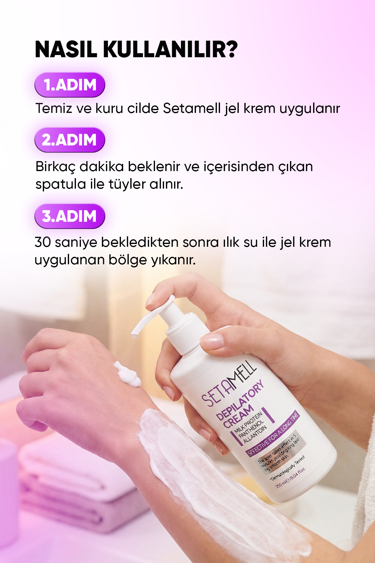 Lazer Etkili Tüy Dökücü Krem Tüm Cilt Tipleri İçin 250 ml Özel Formül — STMLL-099 — تصویر 2 از 8