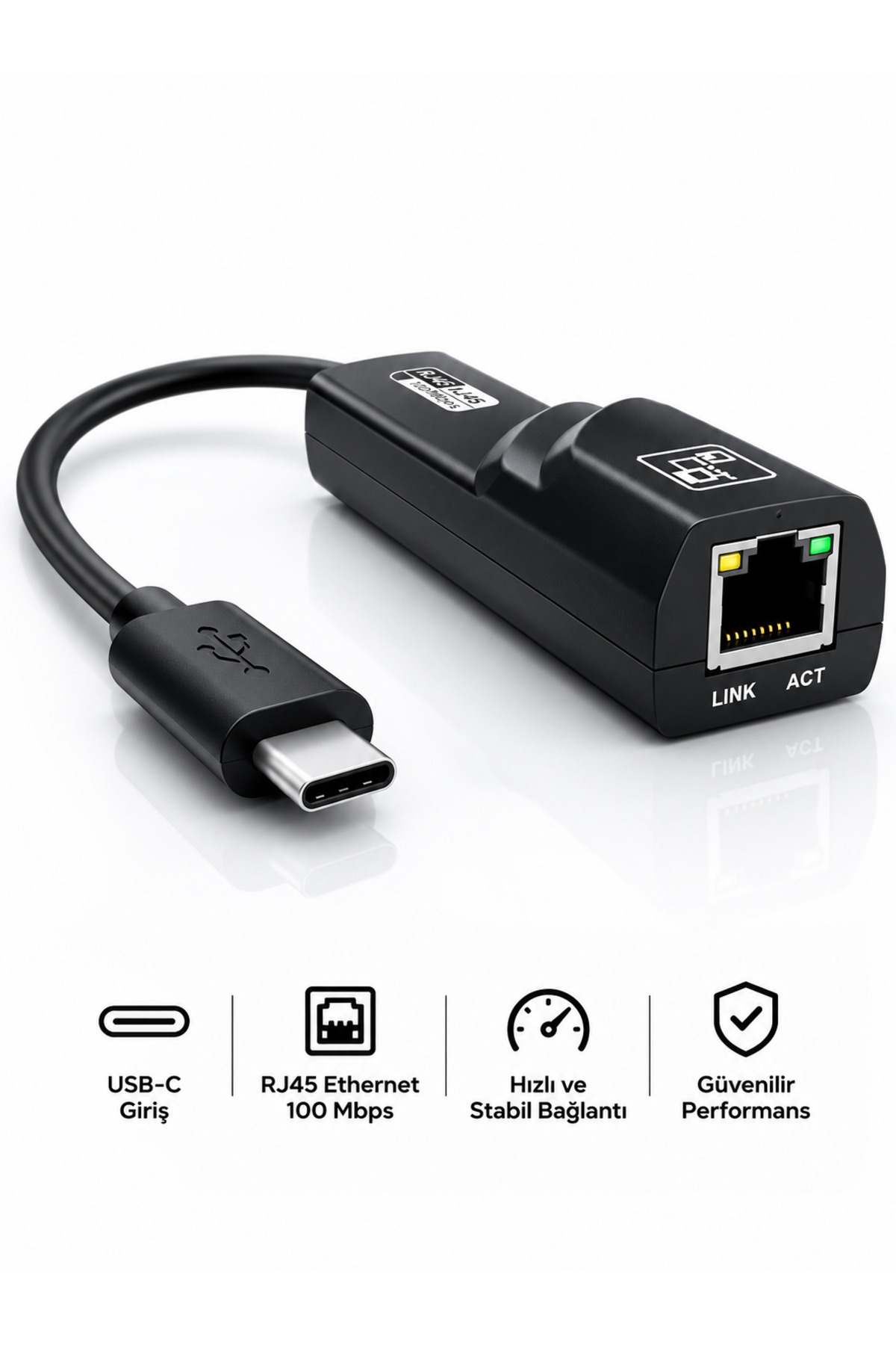 Notebook/Laptop/Macbook Uyumlu Type-C To RJ45 Dönüştürücü USB-C To LAN ETHERNET Çevirici Kablo