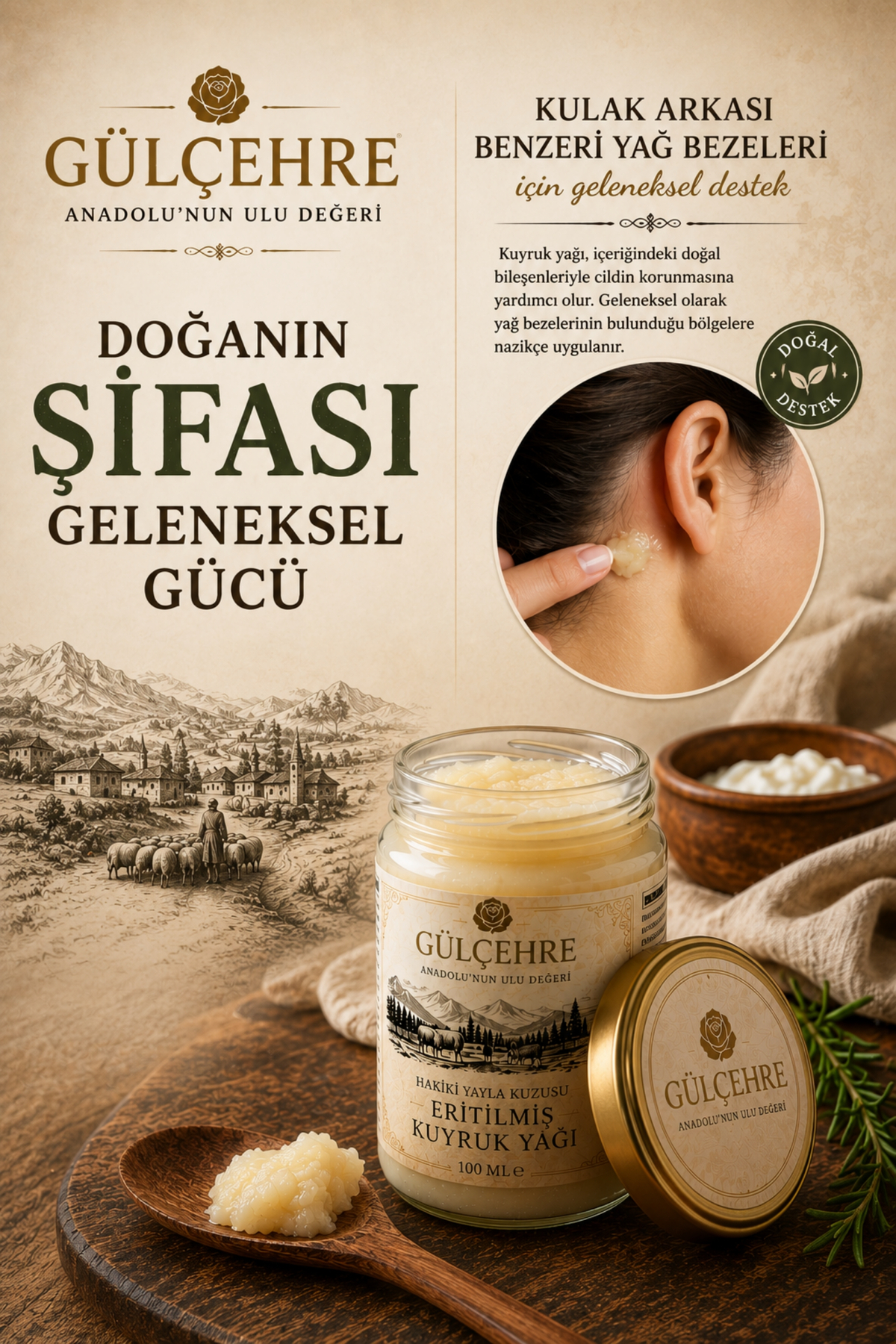 Anadolu'nun Ulu Değeri Hakiki Yayla Kuzusu Eritilmiş Saf Kuyruk Yağı | 100 ML — yrm651 — تصویر 5 از 6