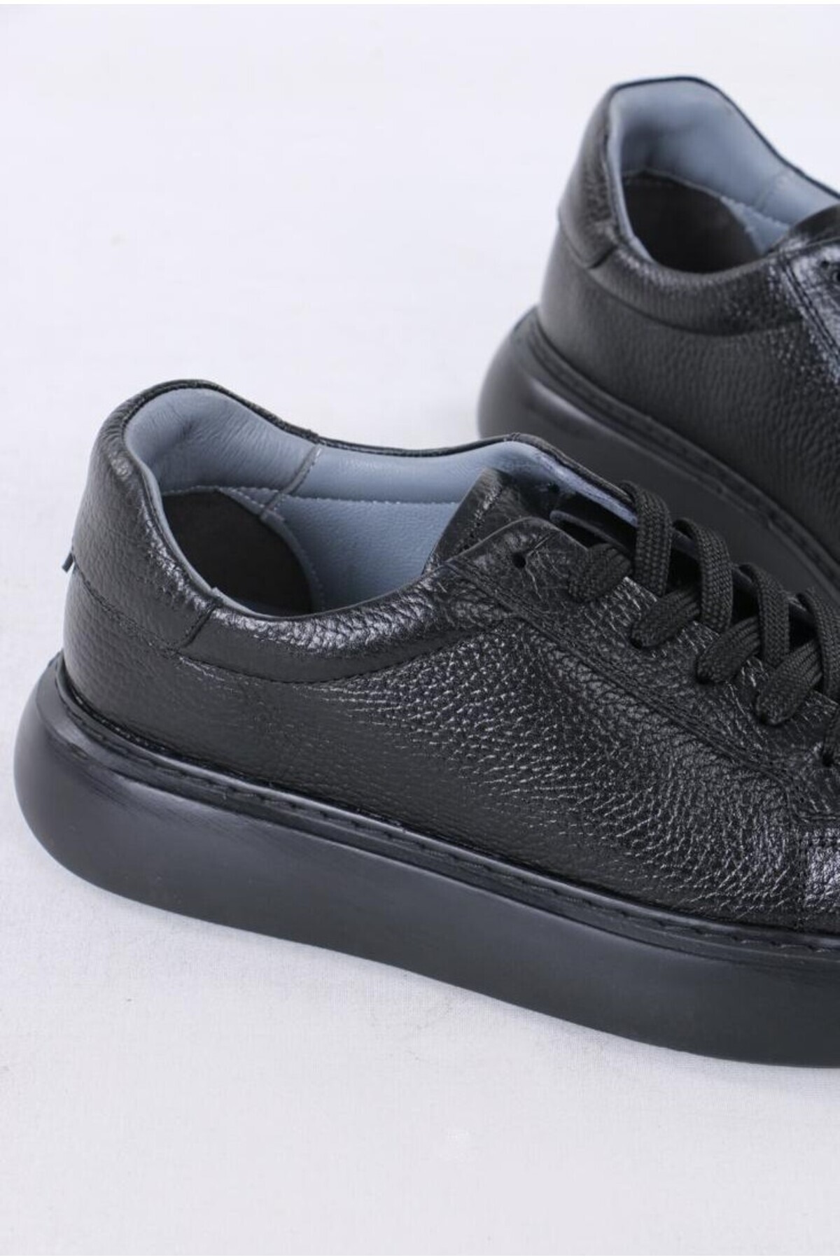 TROVIX Premium Siyah Erkek Sneaker, %100 Hakiki Deri, Siyah EVA Taban görsel 4