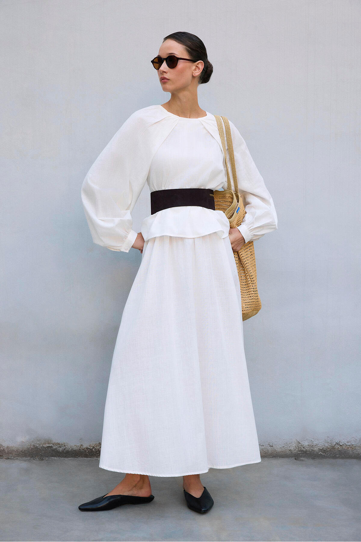 Touche Prive Linen Bluz Skirt Suit