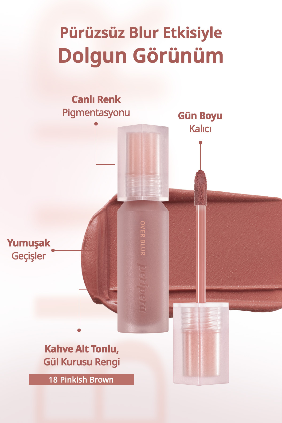 Gün Boyu Kalıcı Pürüzsüz Matlık Sunan Tint Over Blur Tint (18 Pinkish Brown) — صورتی 111151 — تصویر 3 از 9