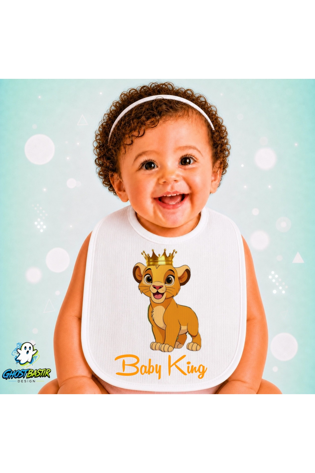 Aslan Kral Keten Bebek Mama Önlüğü – Yumuşak, Emici, Yıkanabilir, Özel Tasarım P009