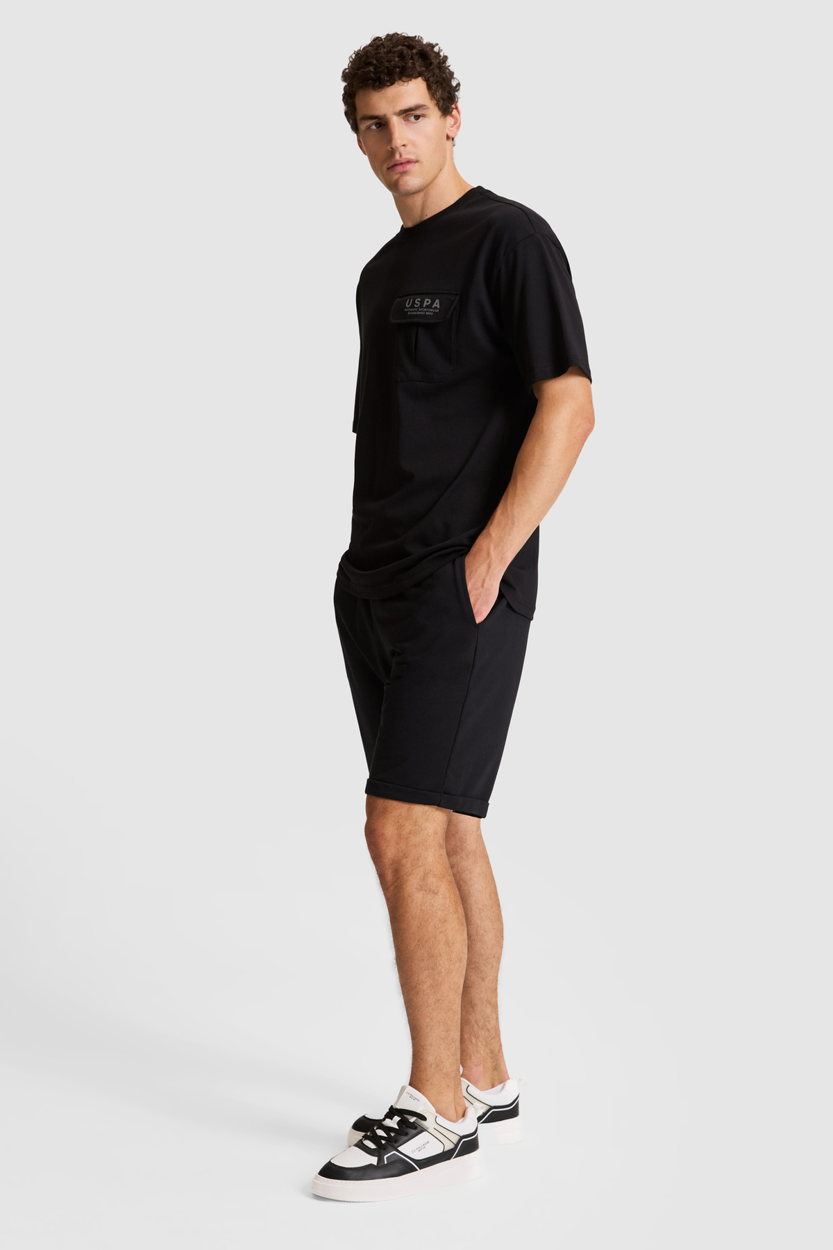 U.S. Polo Assn. Erkek Siyah Örme Şort 50327211-VR046 görsel 3