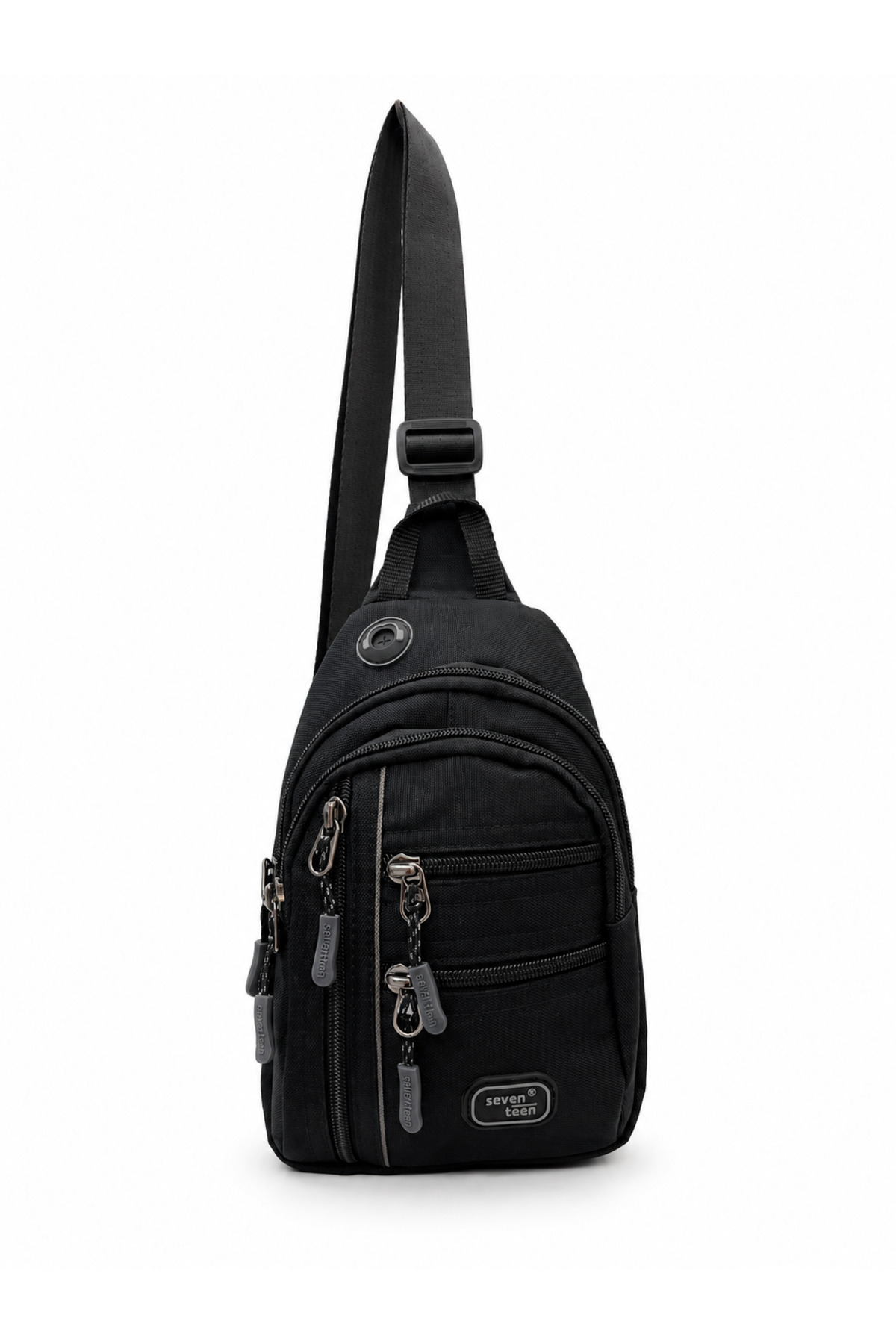 Sanmorris SEVENTEEN Unisex Küçük Boy Çok Gözlü Çapraz Askılı Body Bag SİYAH-GRİ