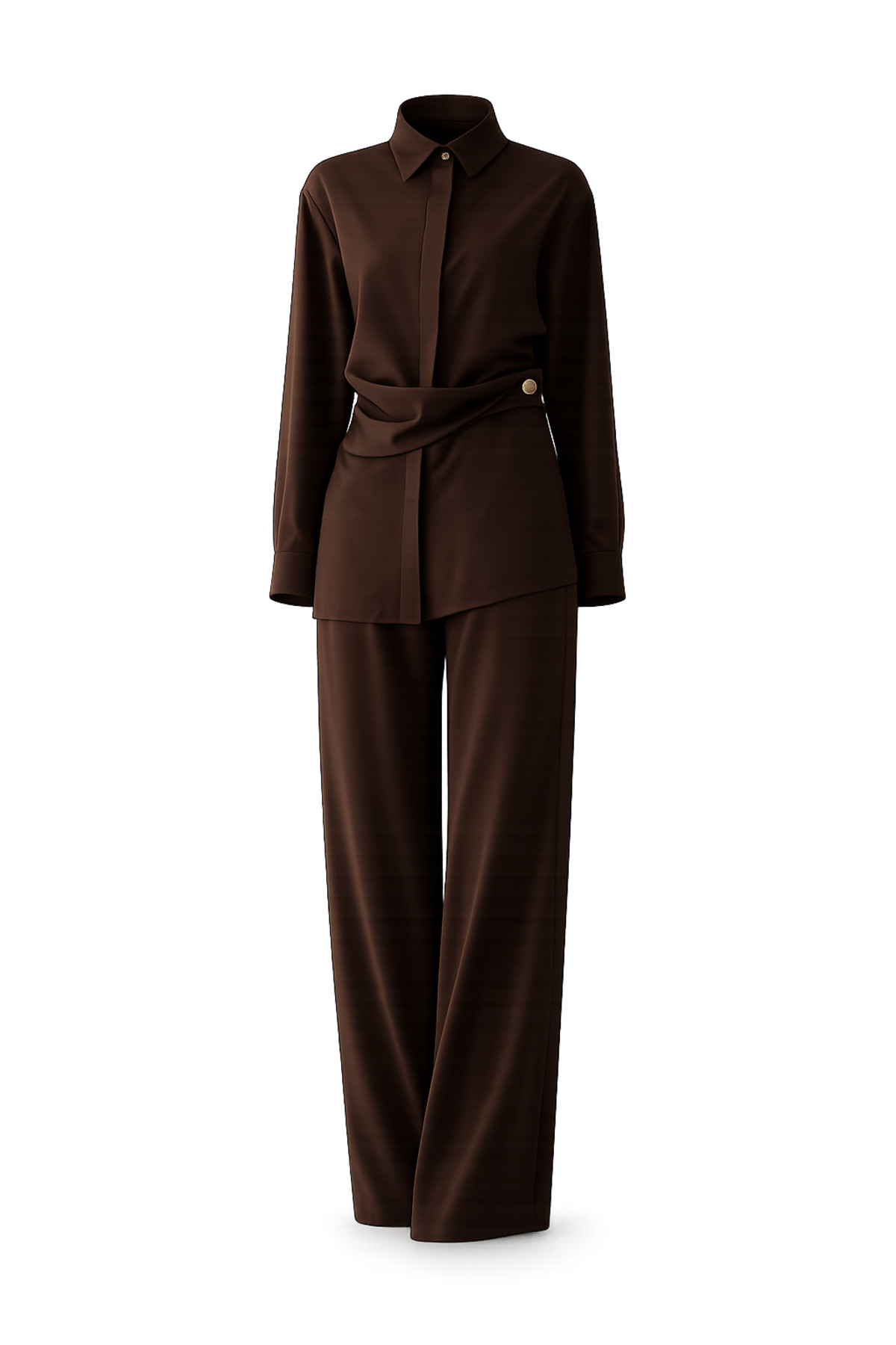 My Blog Brown Gold Accessory Buttoned Suit - 2Y8856