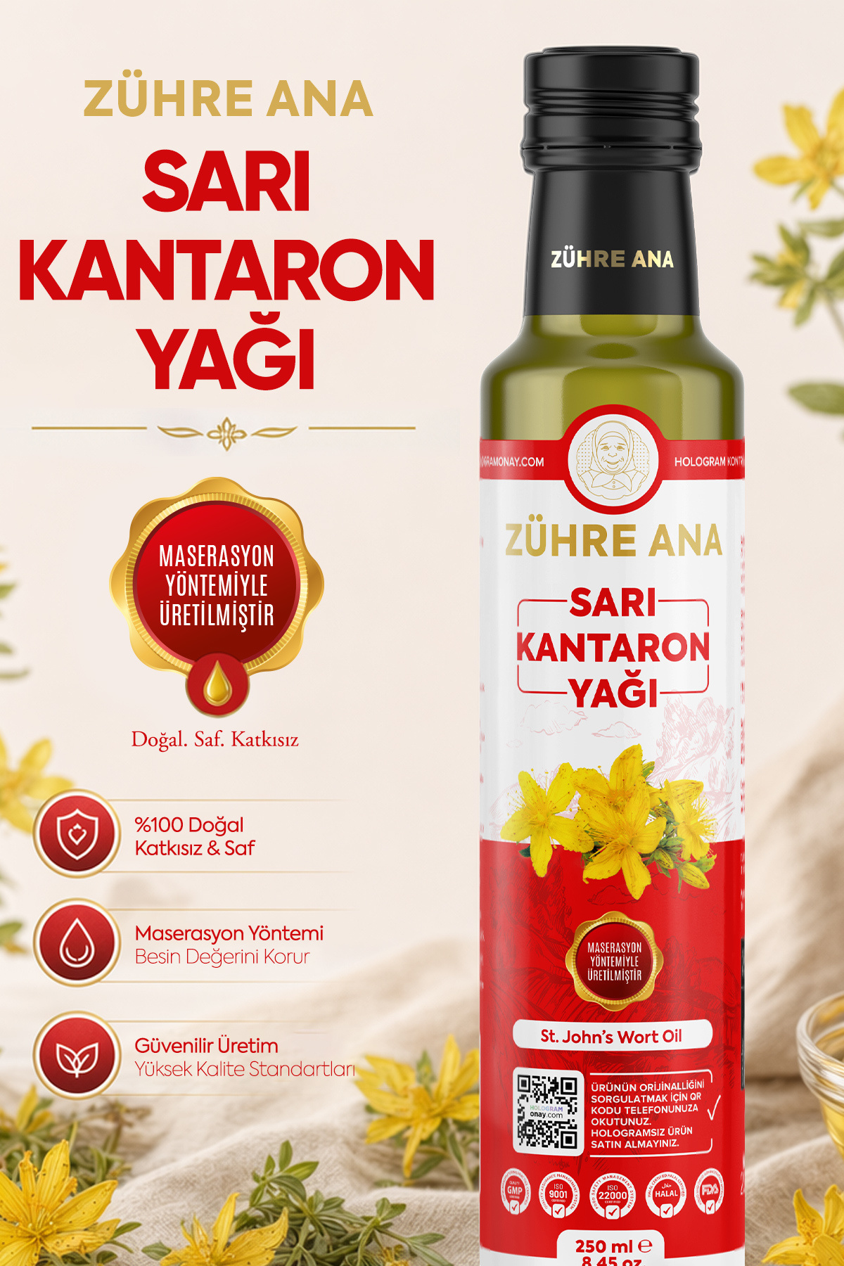 Doğal Kantaron Yağı Maserasyon Yöntemi 250 Ml — ZHR-TR-06-00005 — تصویر 3 از 4