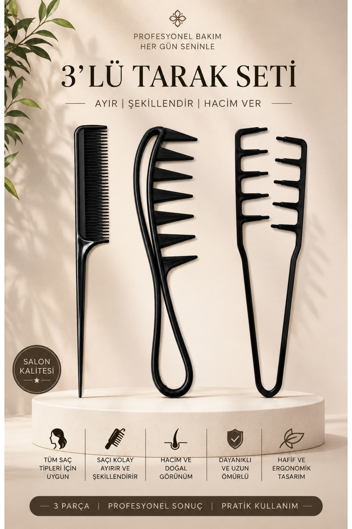 4 Parça Toz Wax Set Açma Tarağı Krape Tarağı Mucizevi Saç Şekillendirici Tarak Seti ve Toz Saç Waxı Profesyonel Saç Seti — مشکی 4lü setwax — تصویر 2 از 5