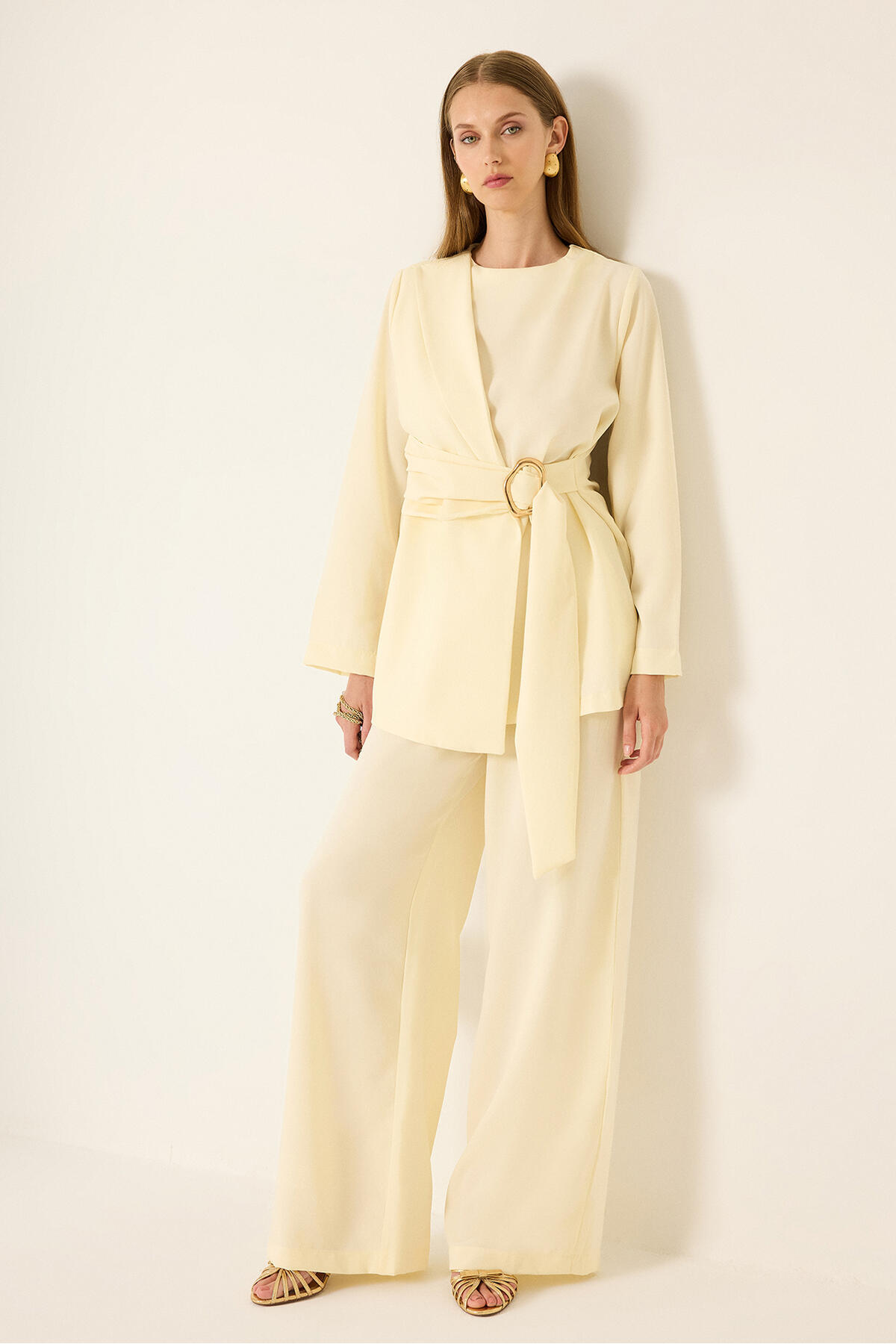 Touche Prive Gold Buckle Tunic Pants Set