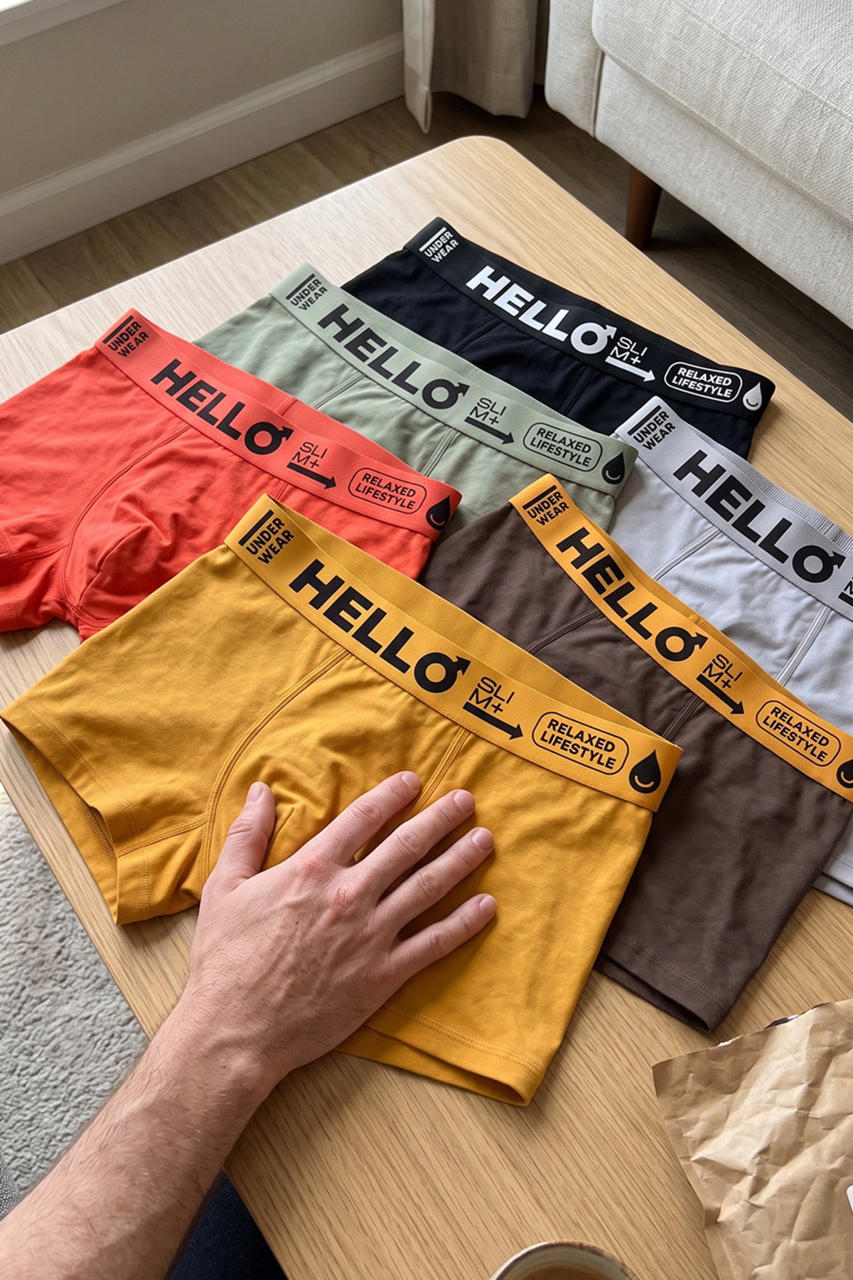 Helloslim Hello Slim Erkek Boxer 6'lı Set Likralı Penye Pamuk Çok Renkli görsel 4