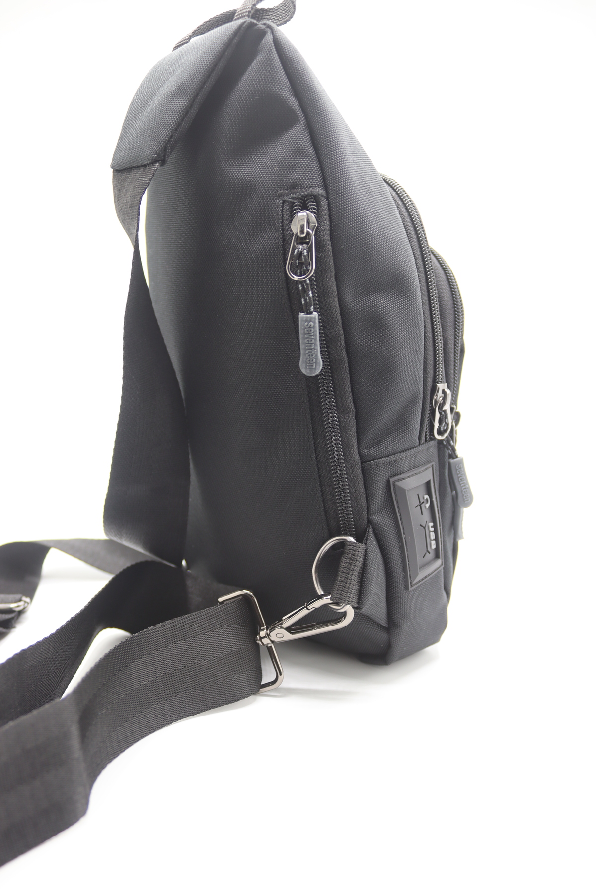 SEVENTEEN 3473 Unisex Çapraz Body Bag Çanta Gri Şeritli (28x17 cm ) görsel 3