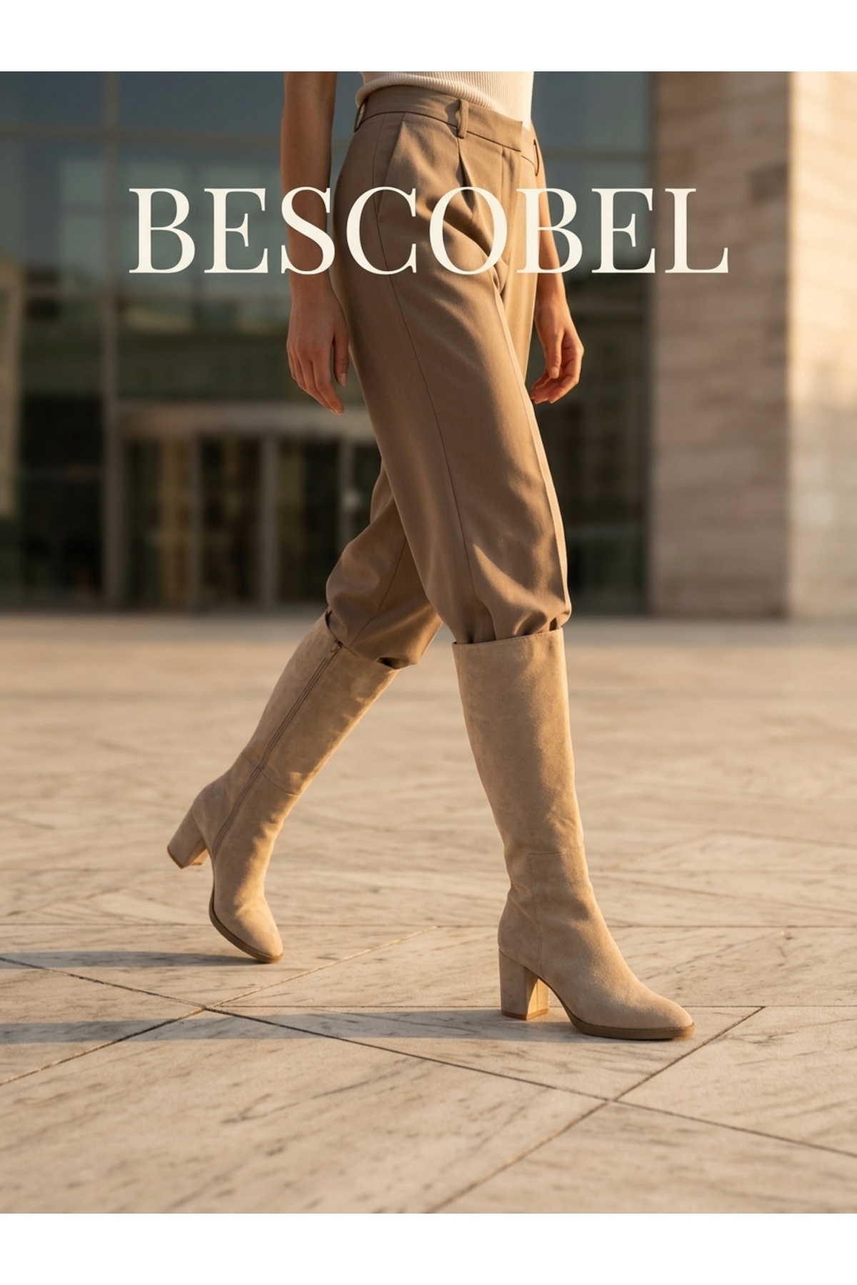 bescobel Fermuarlı Topuklu Süet Çizme görsel 2