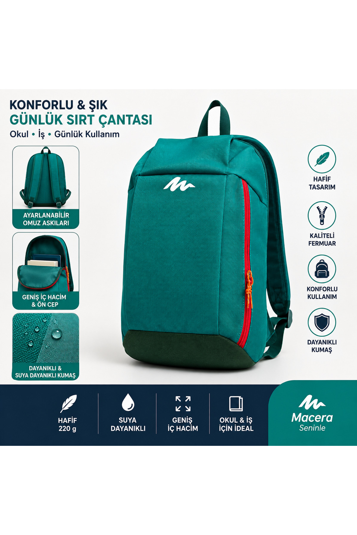 Genel Markalar Quechua Arpenaz 10 lt Kamp Sırt Çantası