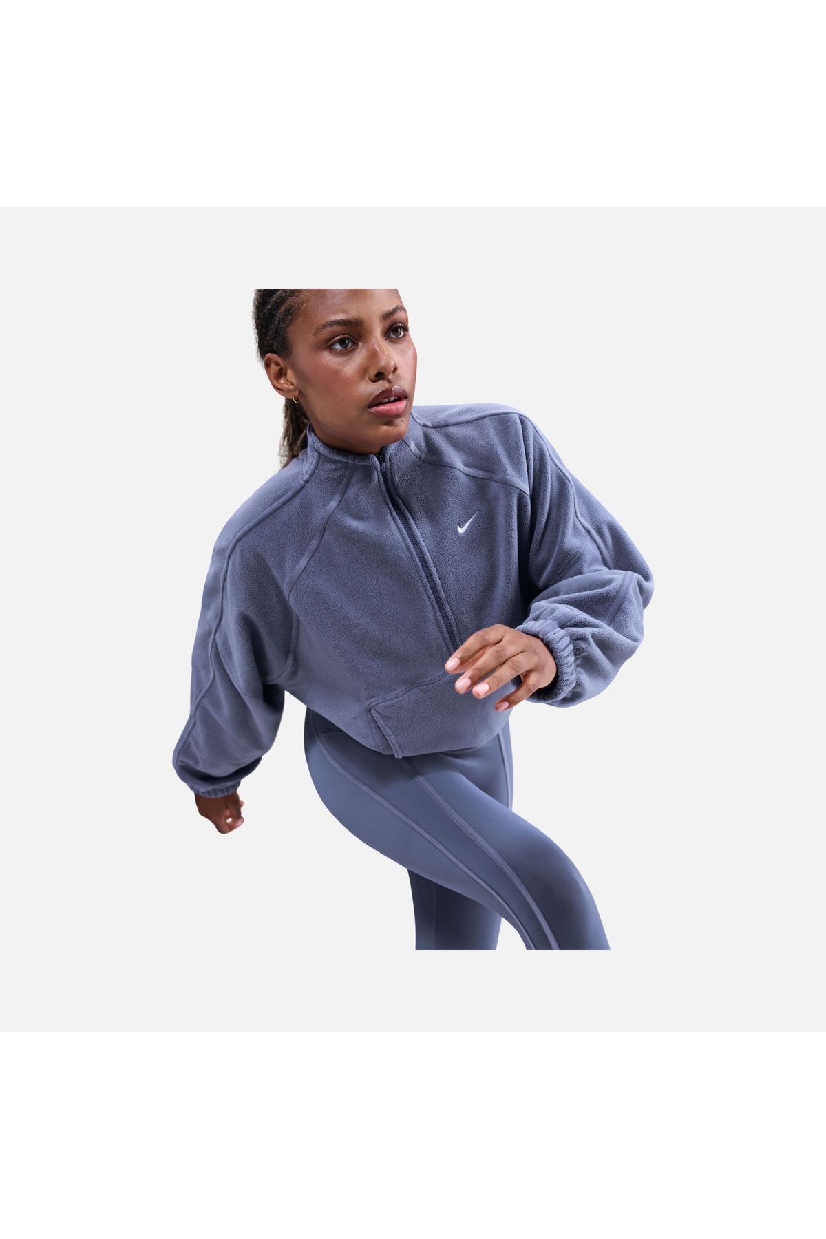 Nike One Therma-FIT Yarım Fermuarlı Oversize Kadın Polar Sweatshirt | IO0182 görsel 2